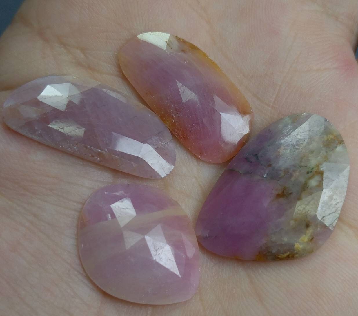 ARSAA GEMS AND MINERALSNatural top quality beautiful 53 carats small set of rose cut faceted UV reactive sapphire Cabochons - Premium  from ARSAA GEMS AND MINERALS - Just $50.00! Shop now at ARSAA GEMS AND MINERALS