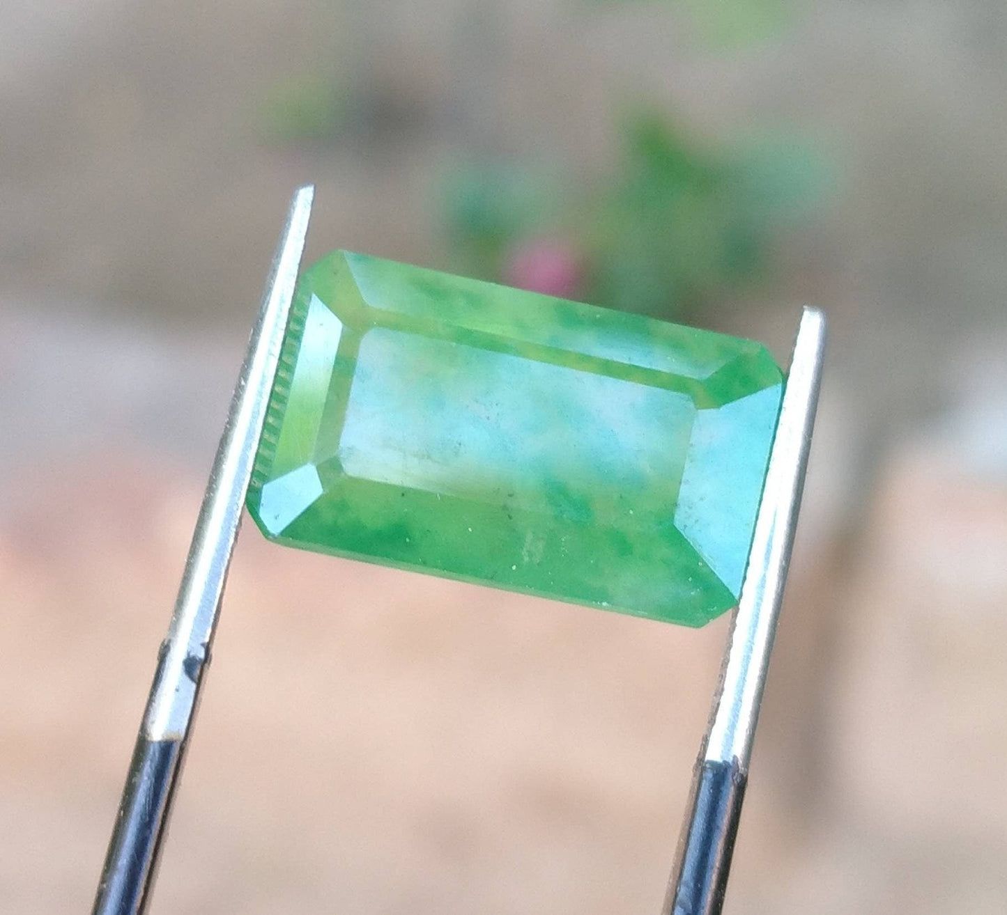 ARSAA GEMS AND MINERALSNatural top quality beautiful 6.5 carats radiant cut shape faceted green hydrograssular garnet gem - Premium  from ARSAA GEMS AND MINERALS - Just $20.00! Shop now at ARSAA GEMS AND MINERALS
