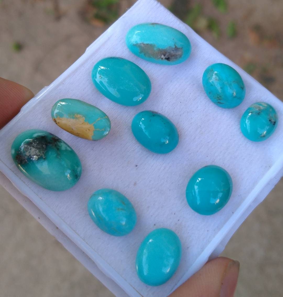 ARSAA GEMS AND MINERALSNatural fine quality beautiful 45 carats oval shapes small lot of blue kingman stabilized turquoise cabochons - Premium  from ARSAA GEMS AND MINERALS - Just $40.00! Shop now at ARSAA GEMS AND MINERALS
