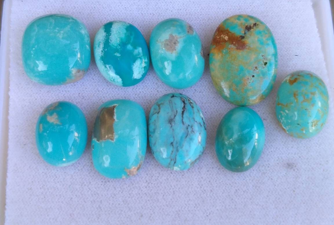 ARSAA GEMS AND MINERALSNatural fine quality beautiful 72 carats oval shapes small lot of blue kingman stabilized turquoise cabochons - Premium  from ARSAA GEMS AND MINERALS - Just $70.00! Shop now at ARSAA GEMS AND MINERALS