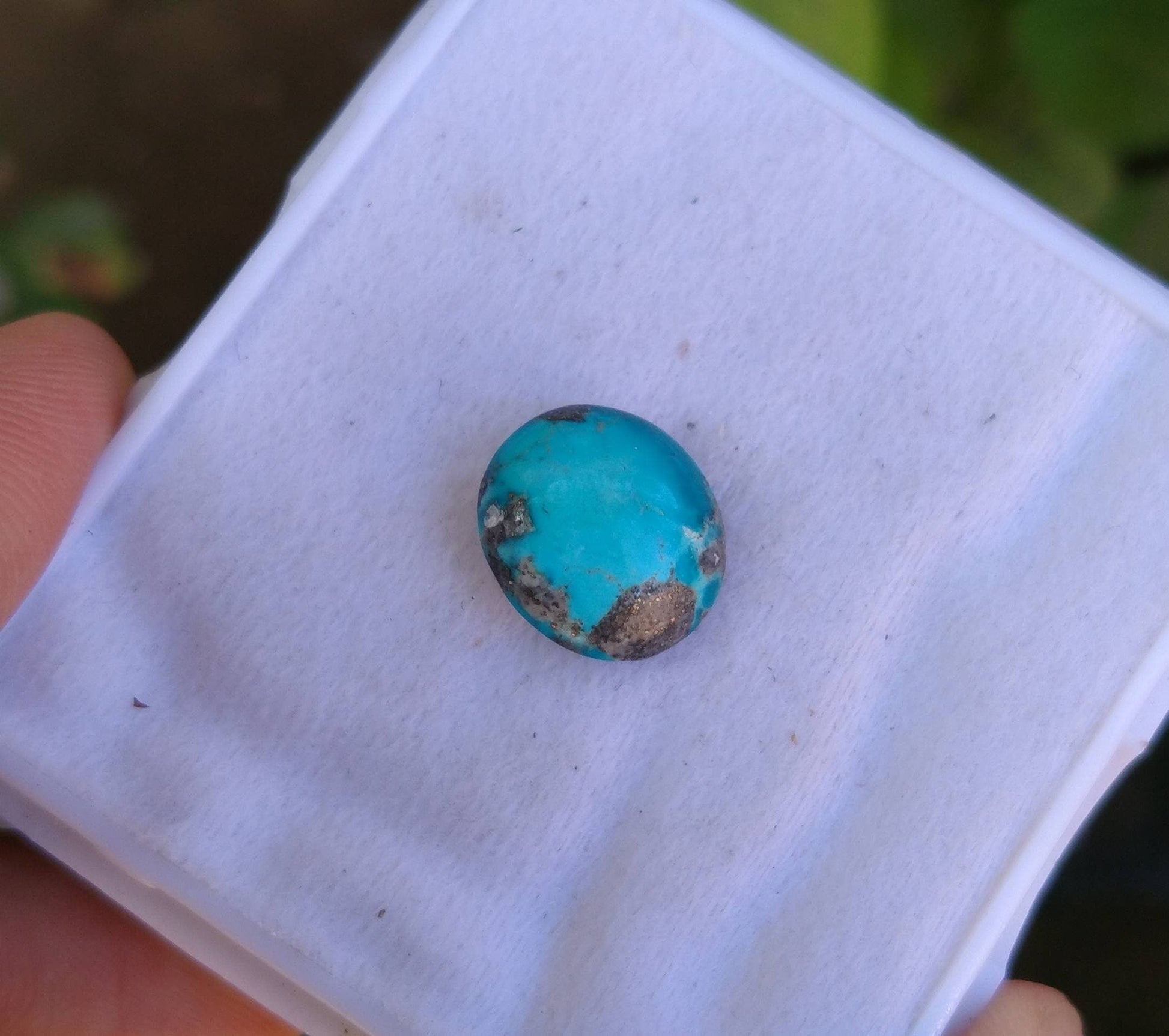 ARSAA GEMS AND MINERALSNatural fine quality beautiful 9 carats oval shape untreated unheated blue turquoise with pyrite cabochon - Premium  from ARSAA GEMS AND MINERALS - Just $15.00! Shop now at ARSAA GEMS AND MINERALS