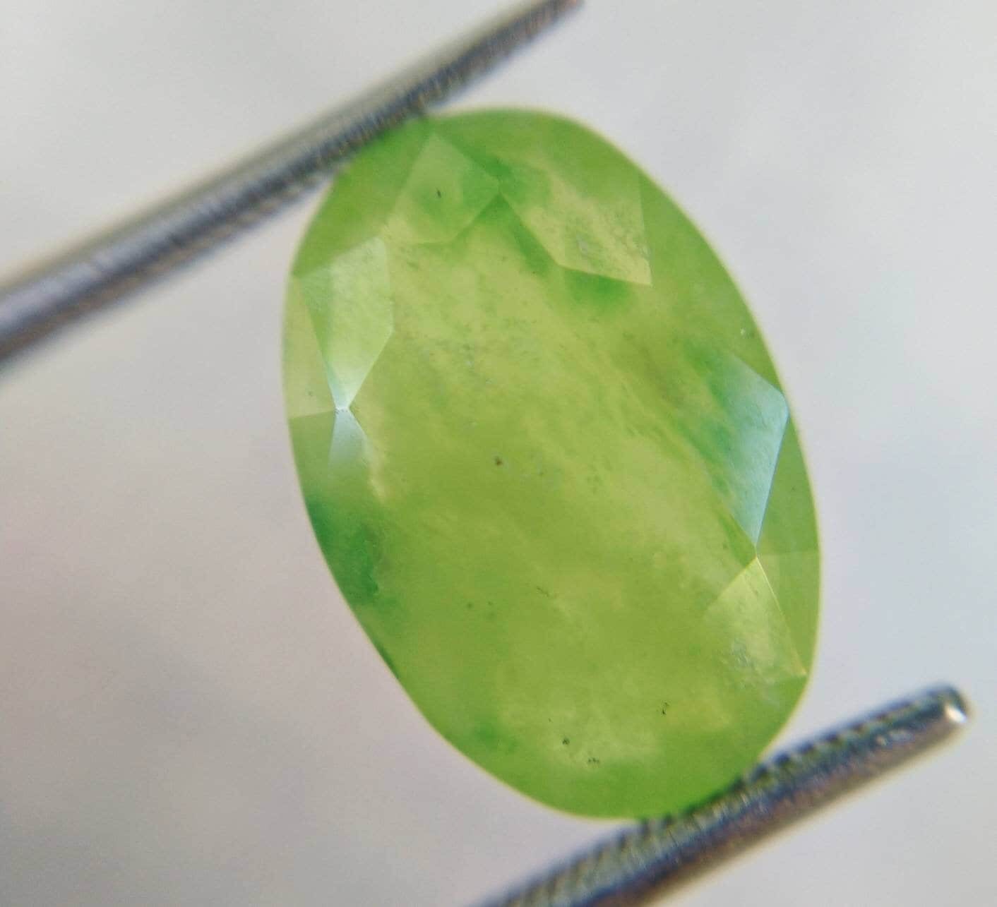 ARSAA GEMS AND MINERALSNatural top quality beautiful 5.5 carats oval shape faceted green hydrograssular garnet gem - Premium  from ARSAA GEMS AND MINERALS - Just $15.00! Shop now at ARSAA GEMS AND MINERALS