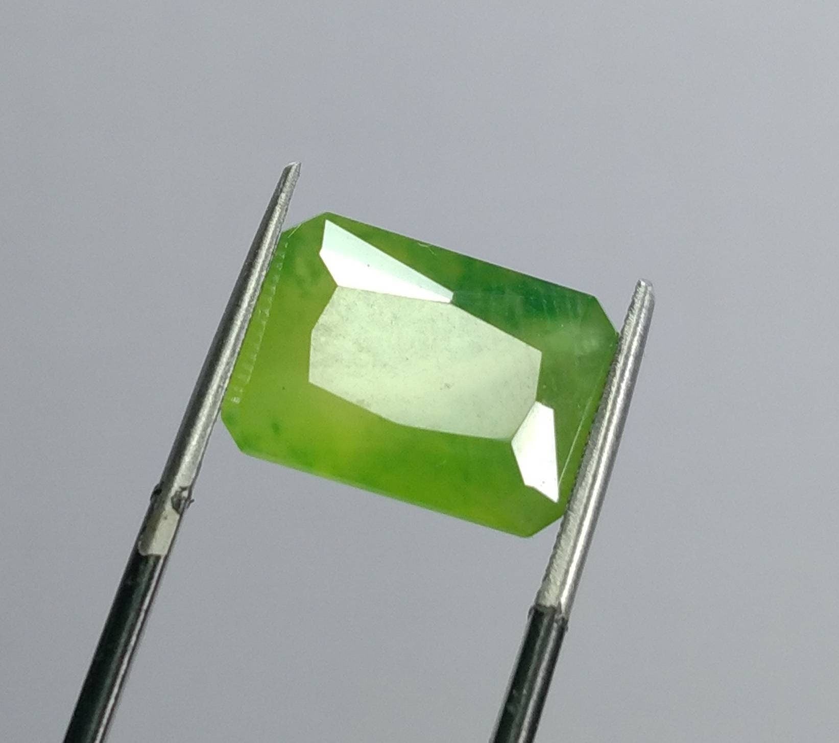 ARSAA GEMS AND MINERALSNatural top quality beautiful 10.5 carats green radiant cut shape Faceted hydrograssular garnet gem - Premium  from ARSAA GEMS AND MINERALS - Just $20.00! Shop now at ARSAA GEMS AND MINERALS