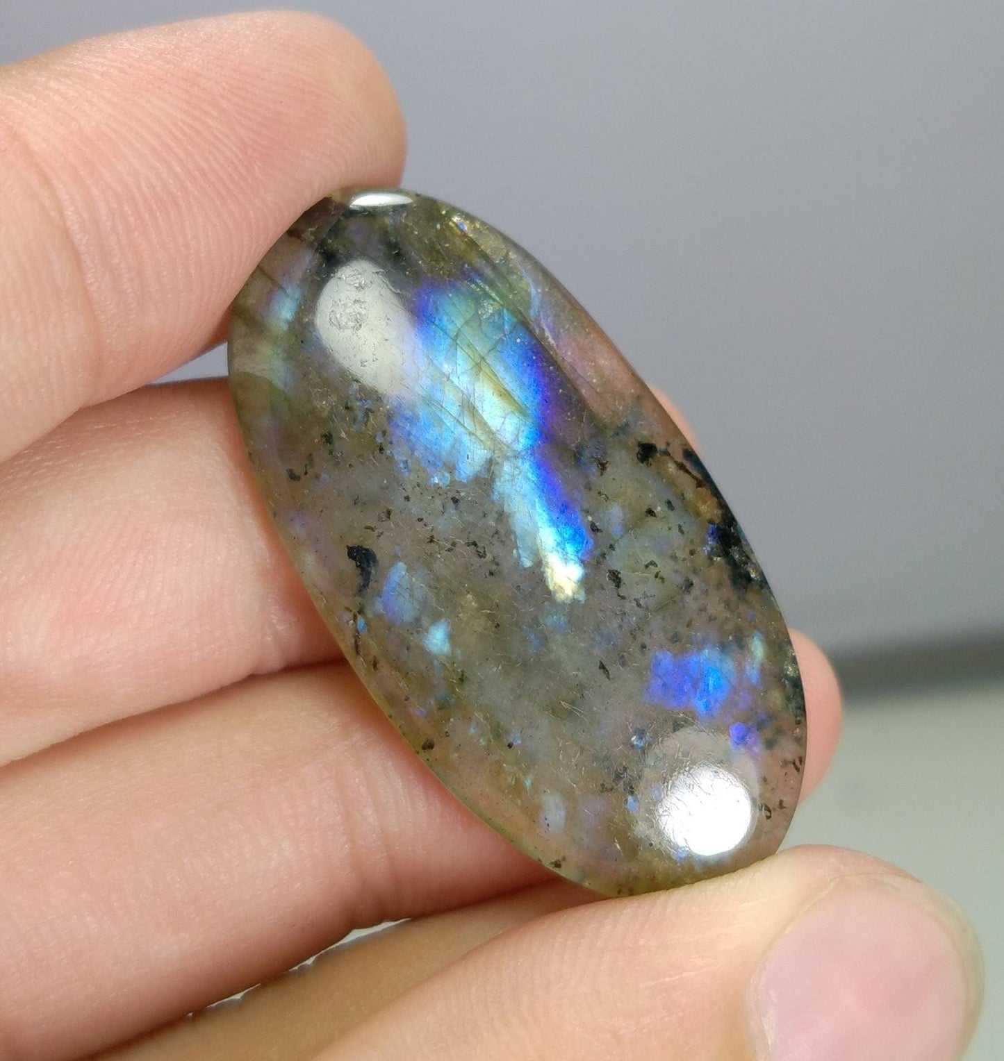 ARSAA GEMS AND MINERALSNatural fine quality beautiful 34 carats oval shape labradorite cabochon - Premium  from ARSAA GEMS AND MINERALS - Just $30.00! Shop now at ARSAA GEMS AND MINERALS