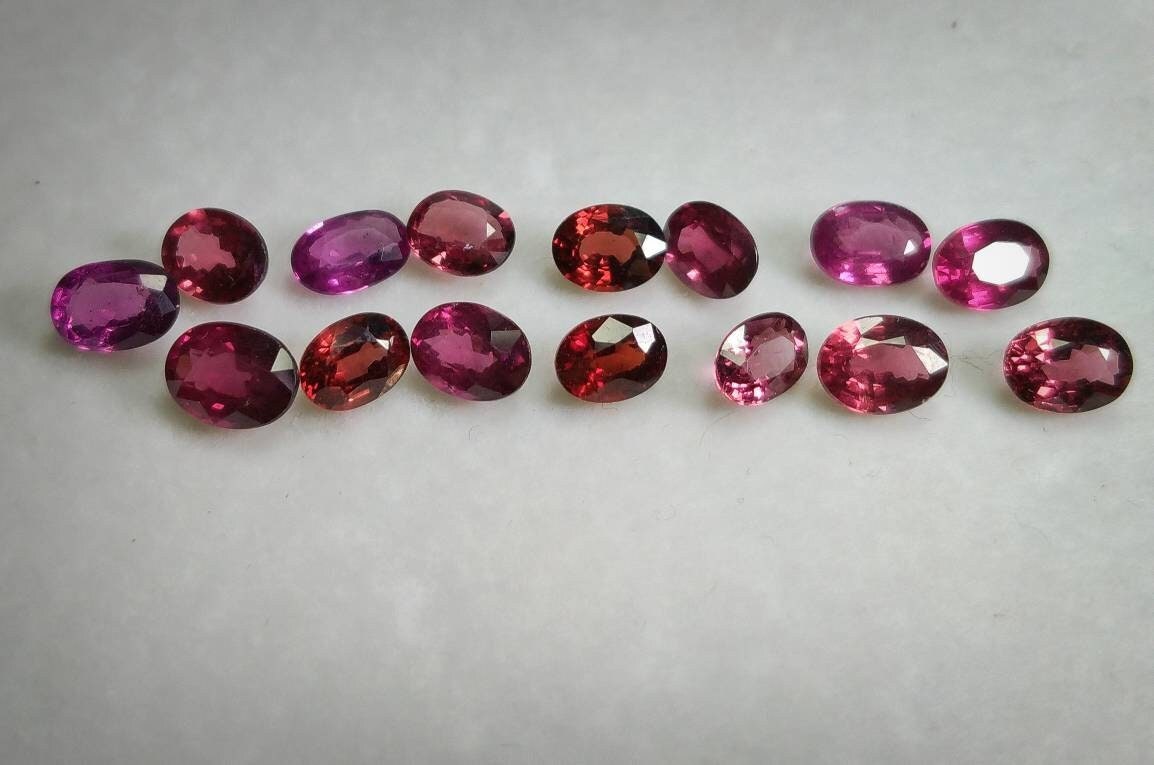 ARSAA GEMS AND MINERALSNatural top quality beautiful 14 carats VV clarity faceted oval shapes small jewlery set of small sized rhodolite garnet gems - Premium  from ARSAA GEMS AND MINERALS - Just $95.00! Shop now at ARSAA GEMS AND MINERALS