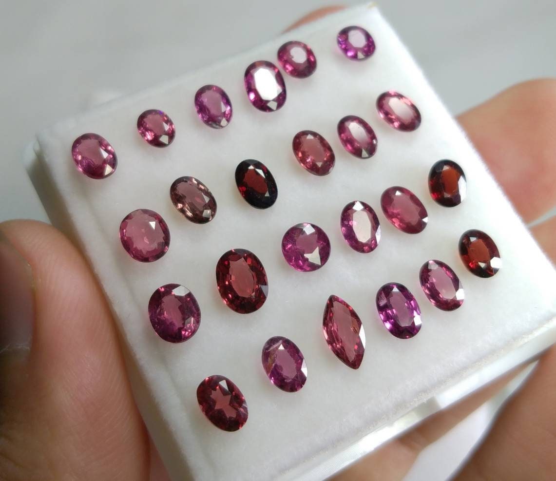 ARSAA GEMS AND MINERALSNatural top quality beautiful 15 carats VV clarity faceted oval shapes small jewlery set of small sized rhodolite garnet gems - Premium  from ARSAA GEMS AND MINERALS - Just $100.00! Shop now at ARSAA GEMS AND MINERALS