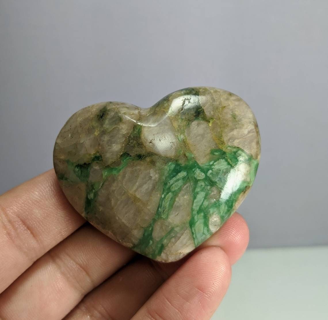 ARSAA GEMS AND MINERALSNatural top quality beautiful 50.5 grams polished healing heart shape kyanite palm stone - Premium  from ARSAA GEMS AND MINERALS - Just $15.00! Shop now at ARSAA GEMS AND MINERALS