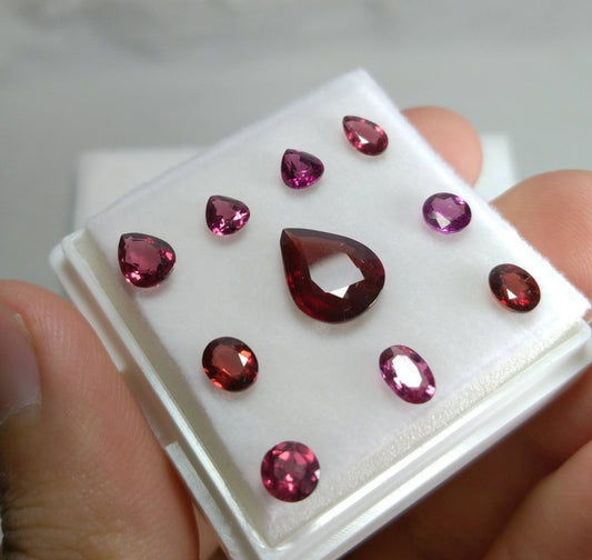 ARSAA GEMS AND MINERALSNatural top quality beautiful 8.5 carats VV clarity faceted small jewlery set of small sized rhodolite garnet gems - Premium  from ARSAA GEMS AND MINERALS - Just $55.00! Shop now at ARSAA GEMS AND MINERALS