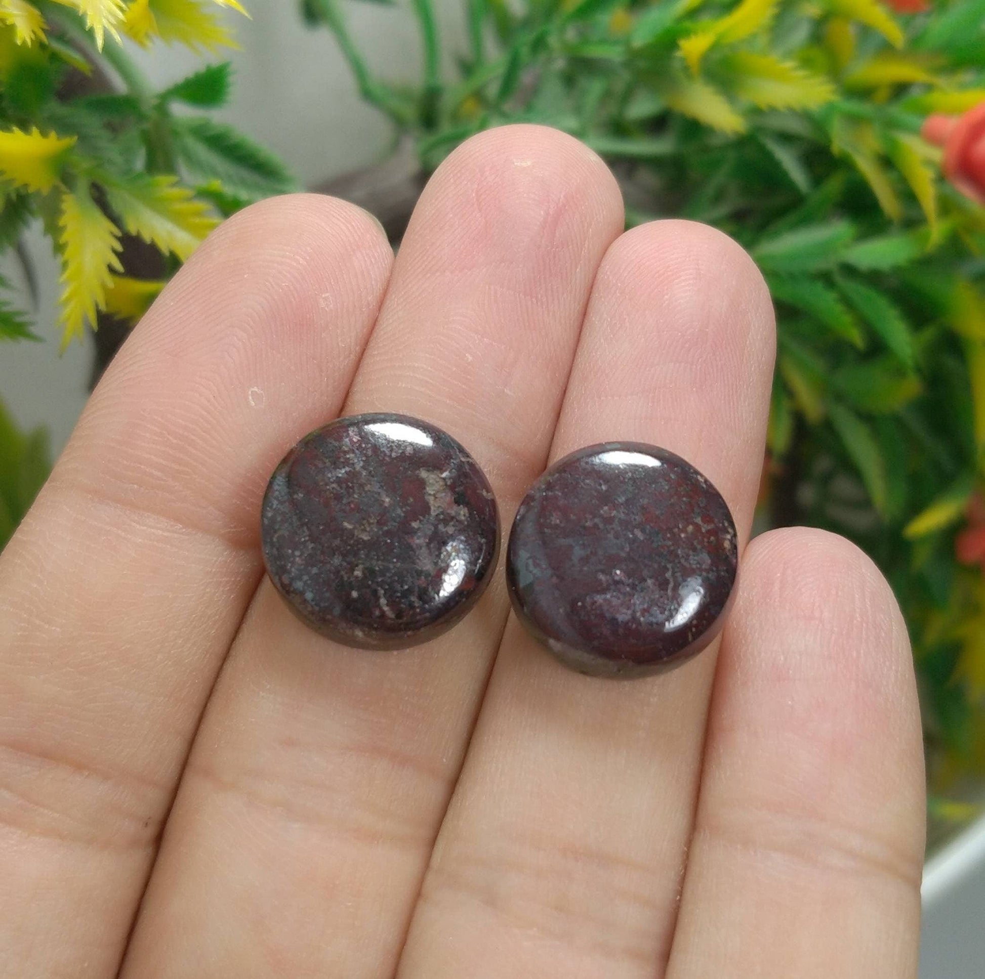 ARSAA GEMS AND MINERALSNatural fine quality beautiful 27 carats pair of red Jasper cabochons - Premium  from ARSAA GEMS AND MINERALS - Just $10.00! Shop now at ARSAA GEMS AND MINERALS