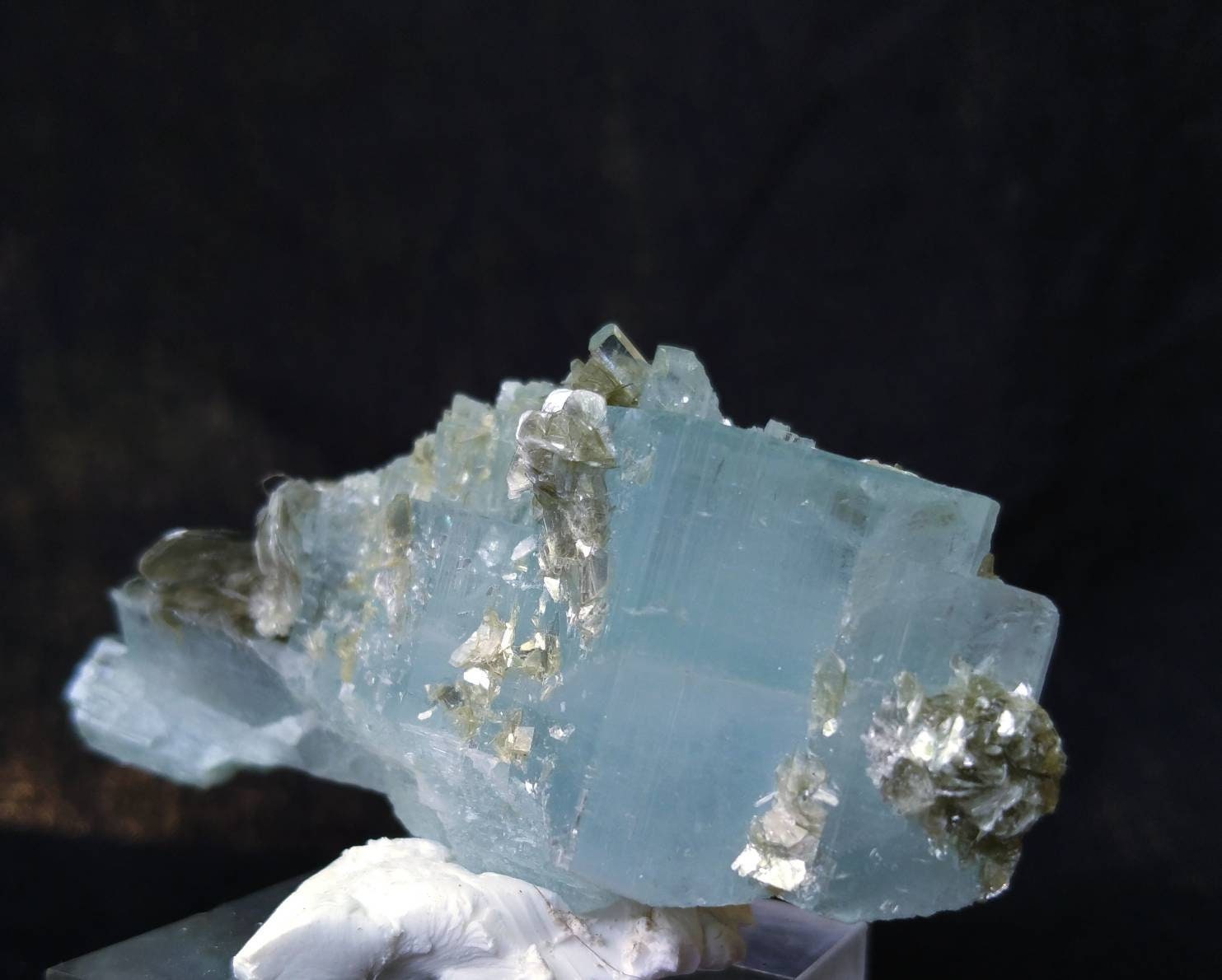 ARSAA GEMS AND MINERALSNatural top quality beautiful 75.9 grams blue clear aquamarine with moscovite terminated cluster - Premium  from ARSAA GEMS AND MINERALS - Just $120.00! Shop now at ARSAA GEMS AND MINERALS