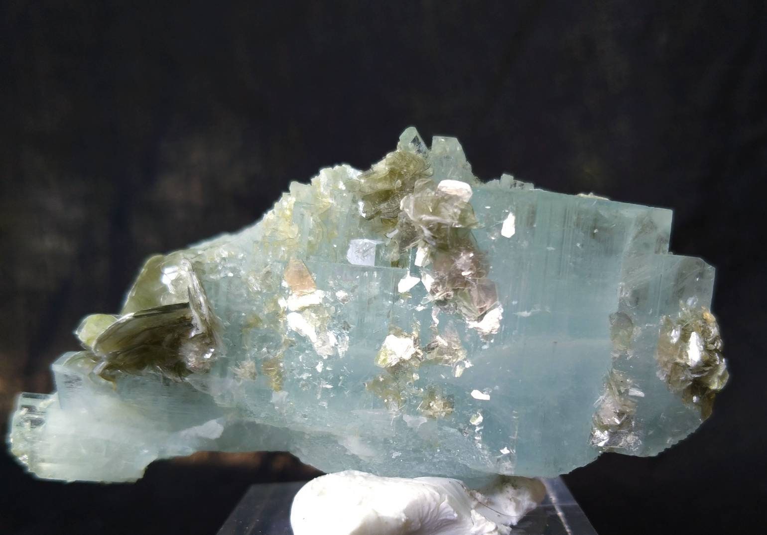 ARSAA GEMS AND MINERALSNatural top quality beautiful 75.9 grams blue clear aquamarine with moscovite terminated cluster - Premium  from ARSAA GEMS AND MINERALS - Just $120.00! Shop now at ARSAA GEMS AND MINERALS