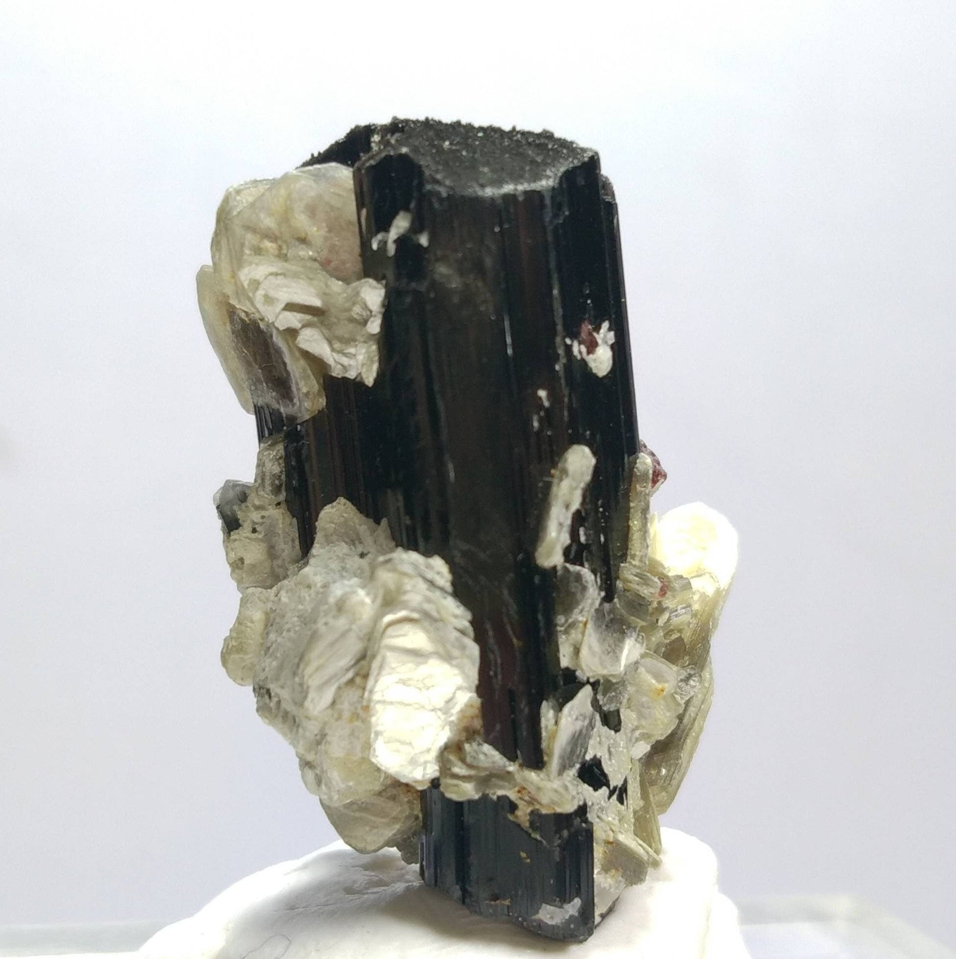 ARSAA GEMS AND MINERALSTop Quality beautiful natural 16.2 grams amazing terminated crystal of black tourmaline with spessartine garnet and muscovite - Premium  from ARSAA GEMS AND MINERALS - Just $50.00! Shop now at ARSAA GEMS AND MINERALS