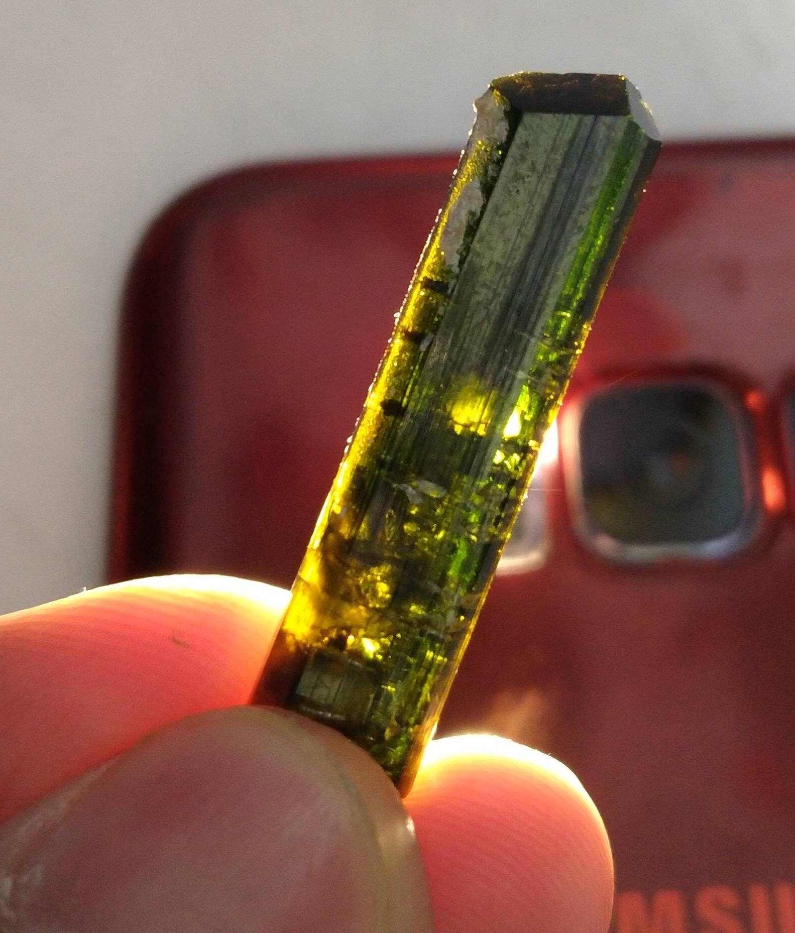 ARSAA GEMS AND MINERALSNatural clear aesthetic 3 gram Beautiful perfectly terminated etched pleochroic  epidote crystal - Premium  from ARSAA GEMS AND MINERALS - Just $25.00! Shop now at ARSAA GEMS AND MINERALS