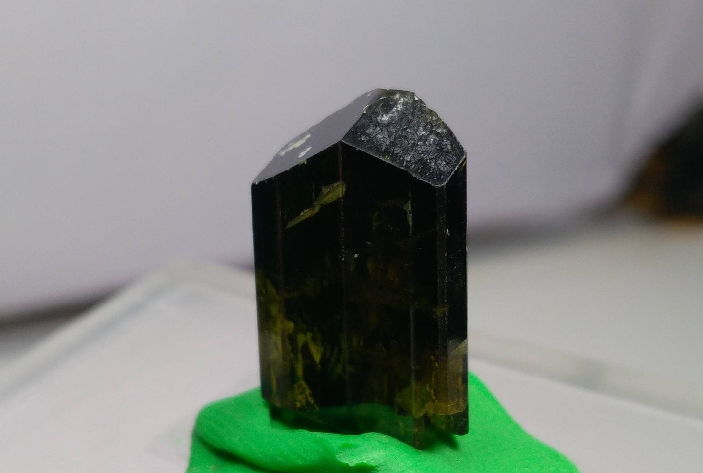 ARSAA GEMS AND MINERALSNatural clear aesthetic 3.3 gram Beautiful perfectly terminated etched pleochroic  epidote crystal - Premium  from ARSAA GEMS AND MINERALS - Just $25.00! Shop now at ARSAA GEMS AND MINERALS
