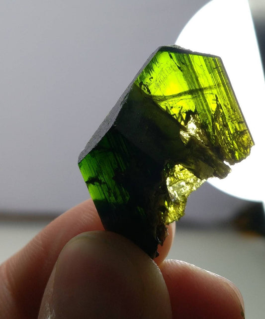 ARSAA GEMS AND MINERALSNatural clear aesthetic 5.3 gram Beautiful perfectly terminated etched pleochroic  epidote crystal - Premium  from ARSAA GEMS AND MINERALS - Just $25.00! Shop now at ARSAA GEMS AND MINERALS