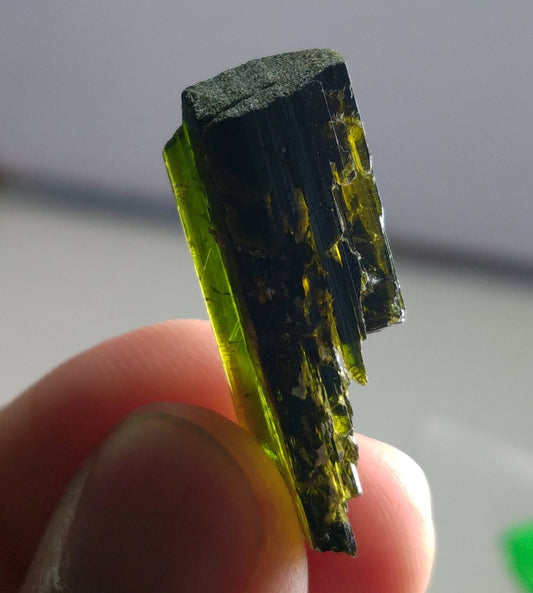 ARSAA GEMS AND MINERALSNatural clear aesthetic 5.8 gram Beautiful perfectly terminated etched pleochroic  epidote crystal - Premium  from ARSAA GEMS AND MINERALS - Just $30.00! Shop now at ARSAA GEMS AND MINERALS
