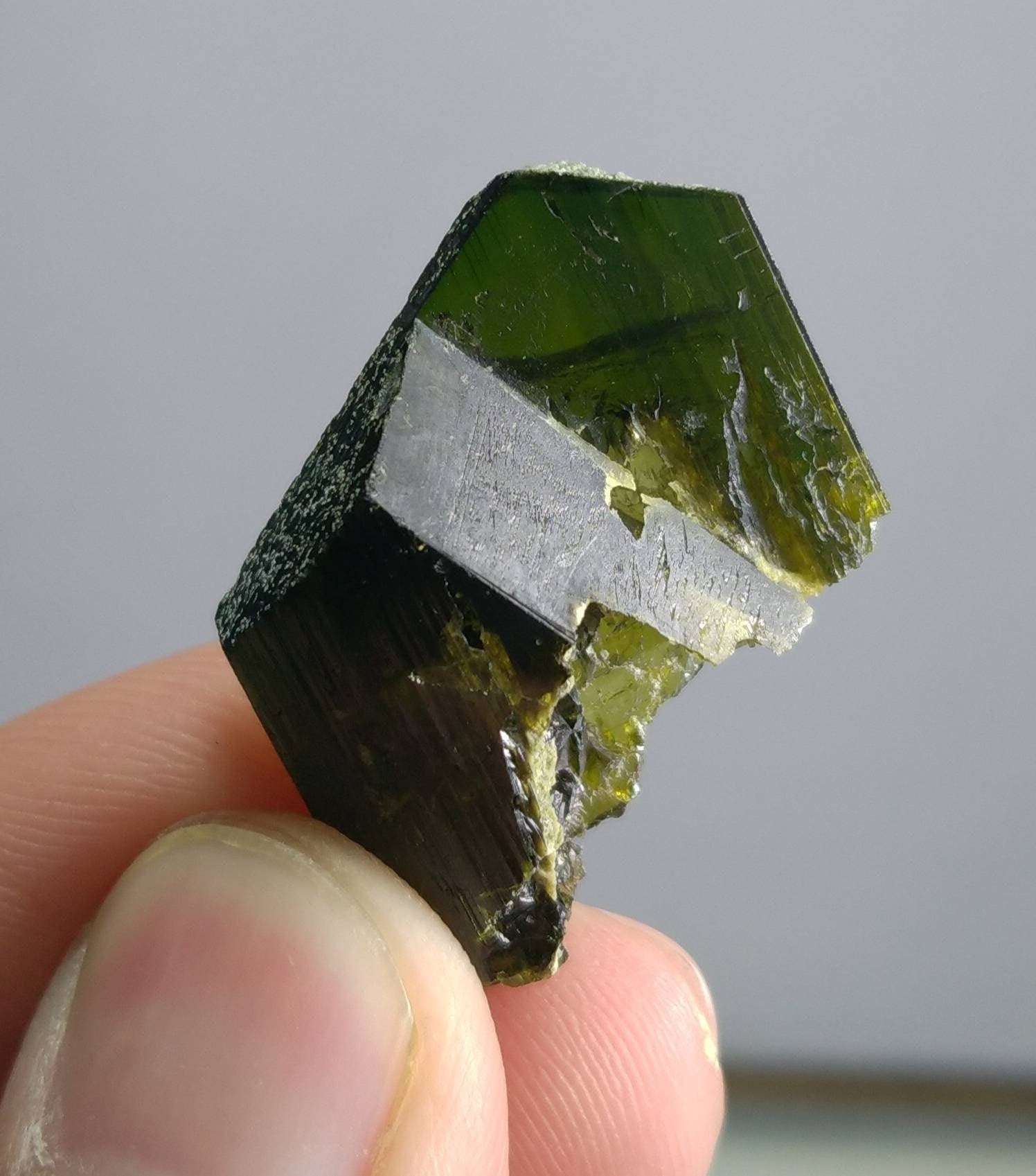 ARSAA GEMS AND MINERALSNatural clear aesthetic 5.3 gram Beautiful perfectly terminated etched pleochroic  epidote crystal - Premium  from ARSAA GEMS AND MINERALS - Just $25.00! Shop now at ARSAA GEMS AND MINERALS