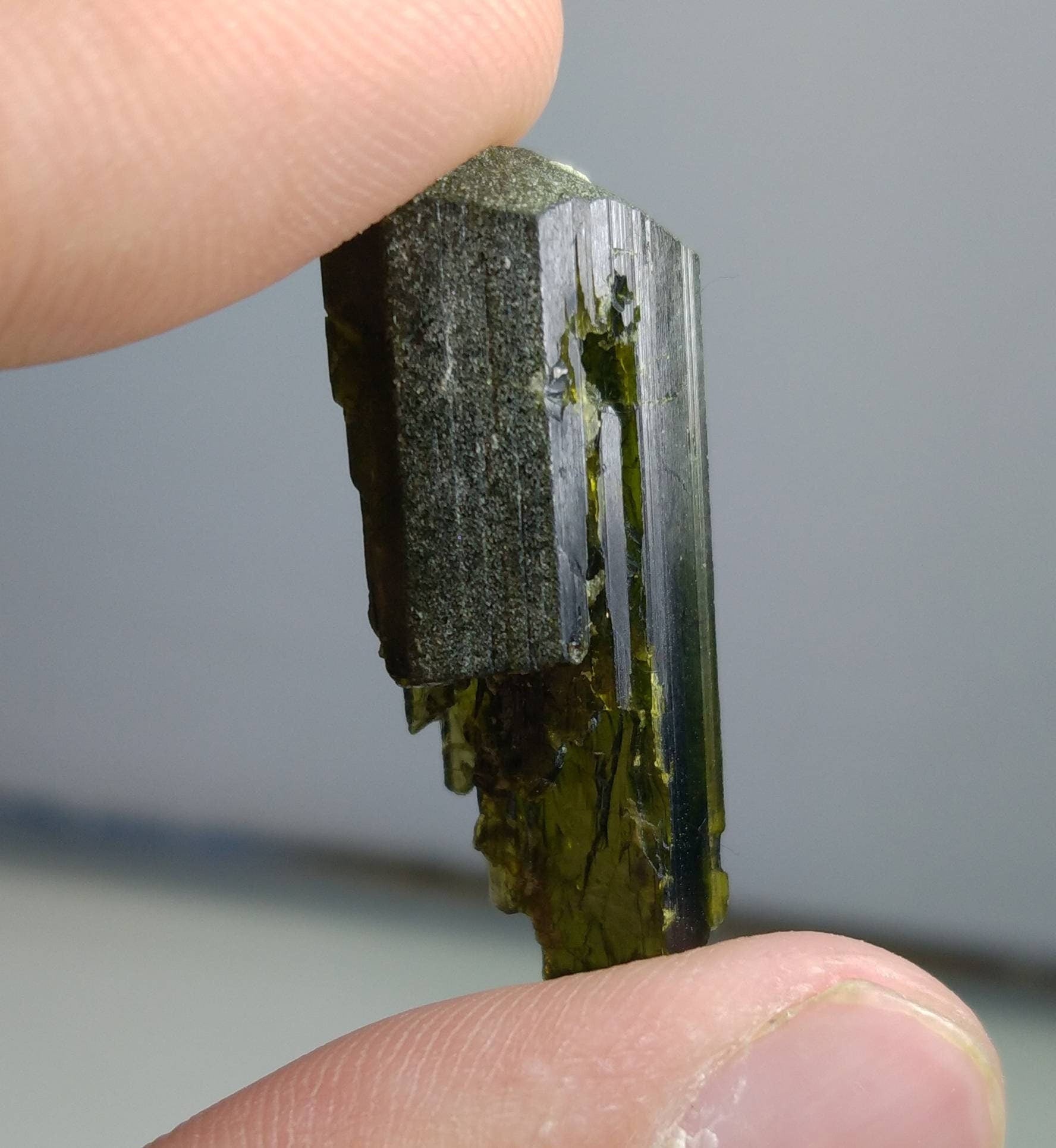 ARSAA GEMS AND MINERALSNatural clear aesthetic 5.8 gram Beautiful perfectly terminated etched pleochroic  epidote crystal - Premium  from ARSAA GEMS AND MINERALS - Just $30.00! Shop now at ARSAA GEMS AND MINERALS