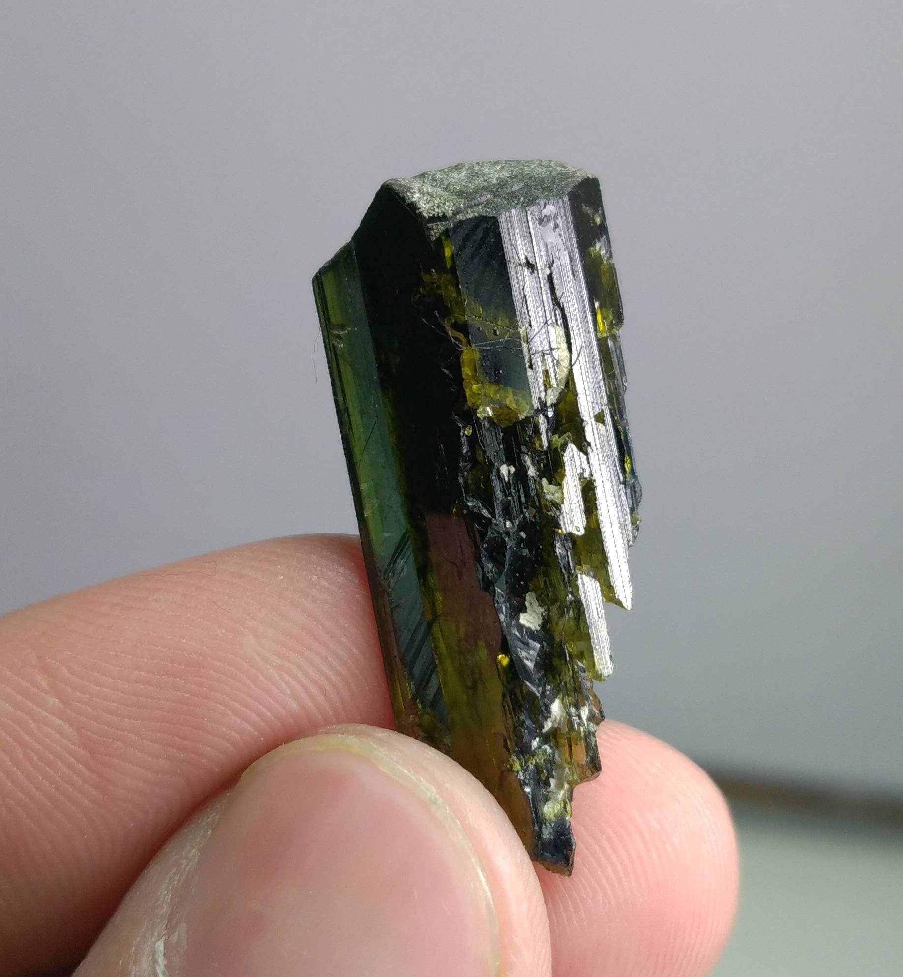 ARSAA GEMS AND MINERALSNatural clear aesthetic 5.8 gram Beautiful perfectly terminated etched pleochroic  epidote crystal - Premium  from ARSAA GEMS AND MINERALS - Just $30.00! Shop now at ARSAA GEMS AND MINERALS