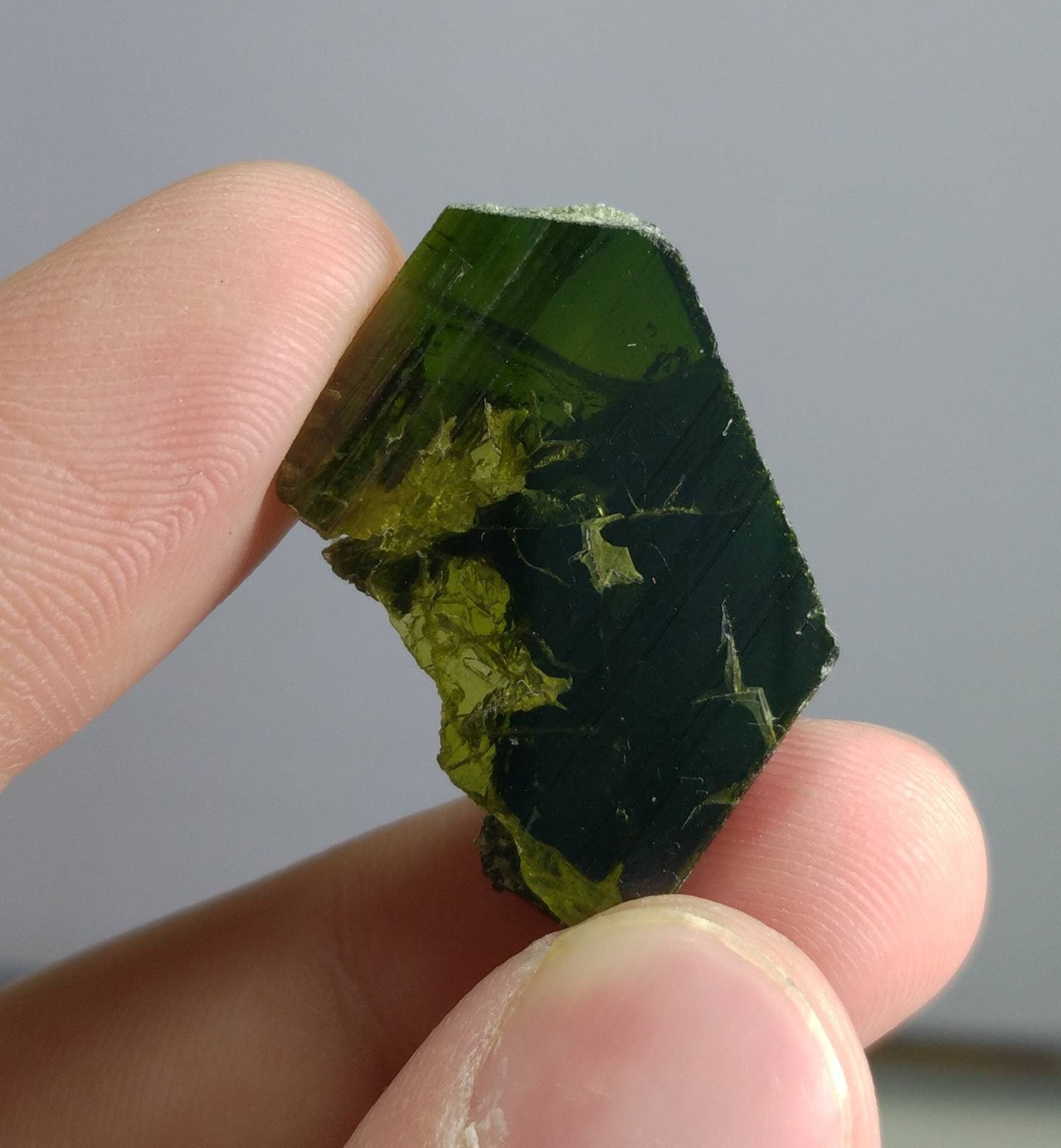 ARSAA GEMS AND MINERALSNatural clear aesthetic 5.3 gram Beautiful perfectly terminated etched pleochroic  epidote crystal - Premium  from ARSAA GEMS AND MINERALS - Just $25.00! Shop now at ARSAA GEMS AND MINERALS