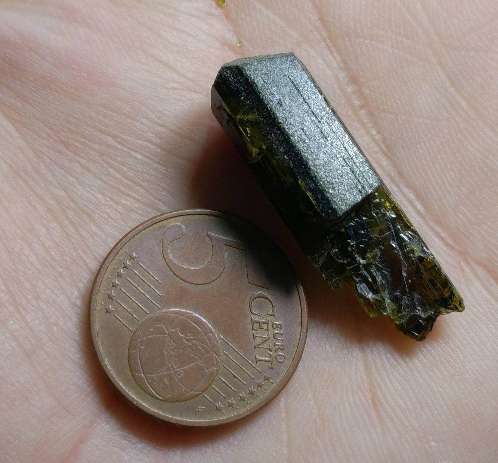 ARSAA GEMS AND MINERALSNatural clear aesthetic 5.8 gram Beautiful perfectly terminated etched pleochroic  epidote crystal - Premium  from ARSAA GEMS AND MINERALS - Just $30.00! Shop now at ARSAA GEMS AND MINERALS