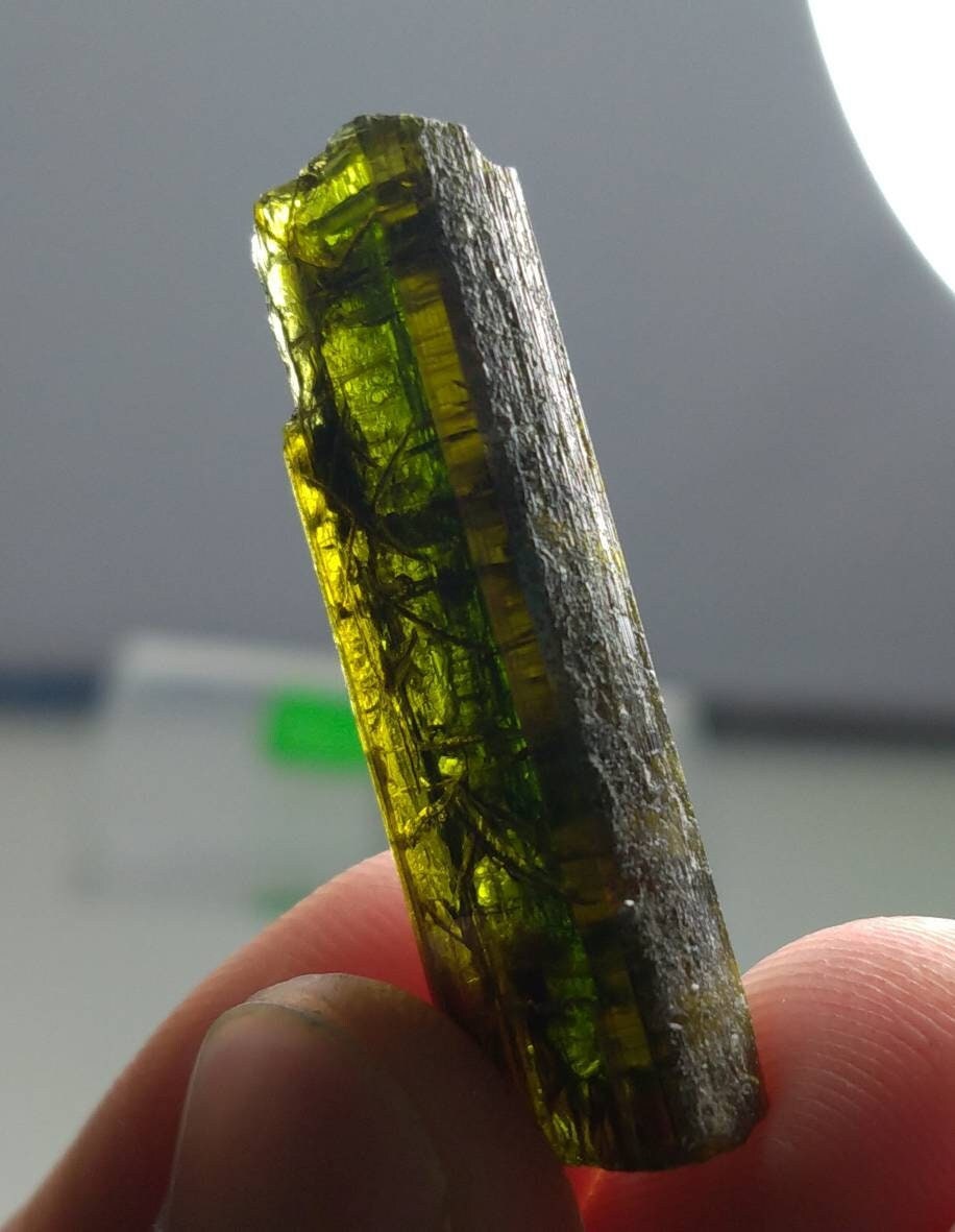 ARSAA GEMS AND MINERALSNatural clear aesthetic 7.1 gram Beautiful perfectly terminated etched pleochroic  epidote crystal - Premium  from ARSAA GEMS AND MINERALS - Just $30.00! Shop now at ARSAA GEMS AND MINERALS