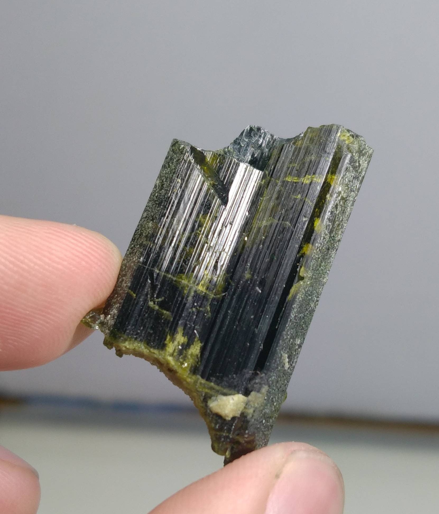 ARSAA GEMS AND MINERALSNatural clear aesthetic 10.7 gram Beautiful perfectly terminated etched pleochroic epidote crystal - Premium  from ARSAA GEMS AND MINERALS - Just $30.00! Shop now at ARSAA GEMS AND MINERALS