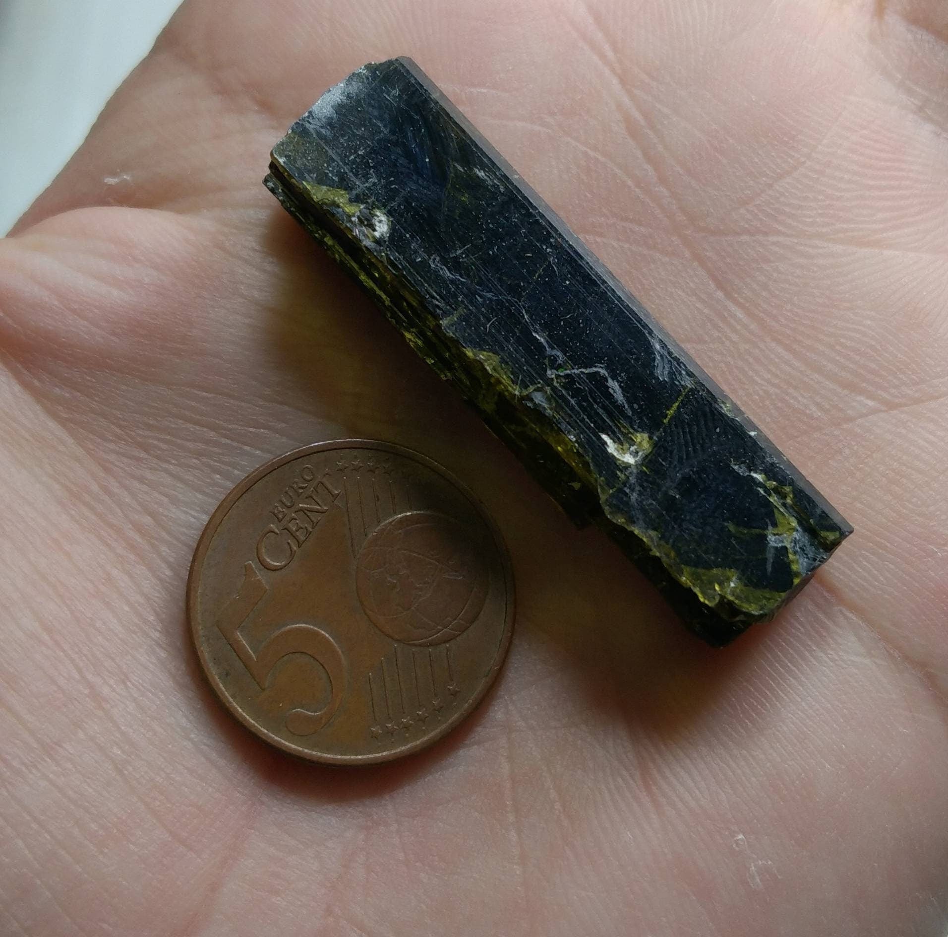 ARSAA GEMS AND MINERALSNatural clear aesthetic 11 grams Beautiful perfectly terminated etched pleochroic  epidote crystal - Premium  from ARSAA GEMS AND MINERALS - Just $35.00! Shop now at ARSAA GEMS AND MINERALS