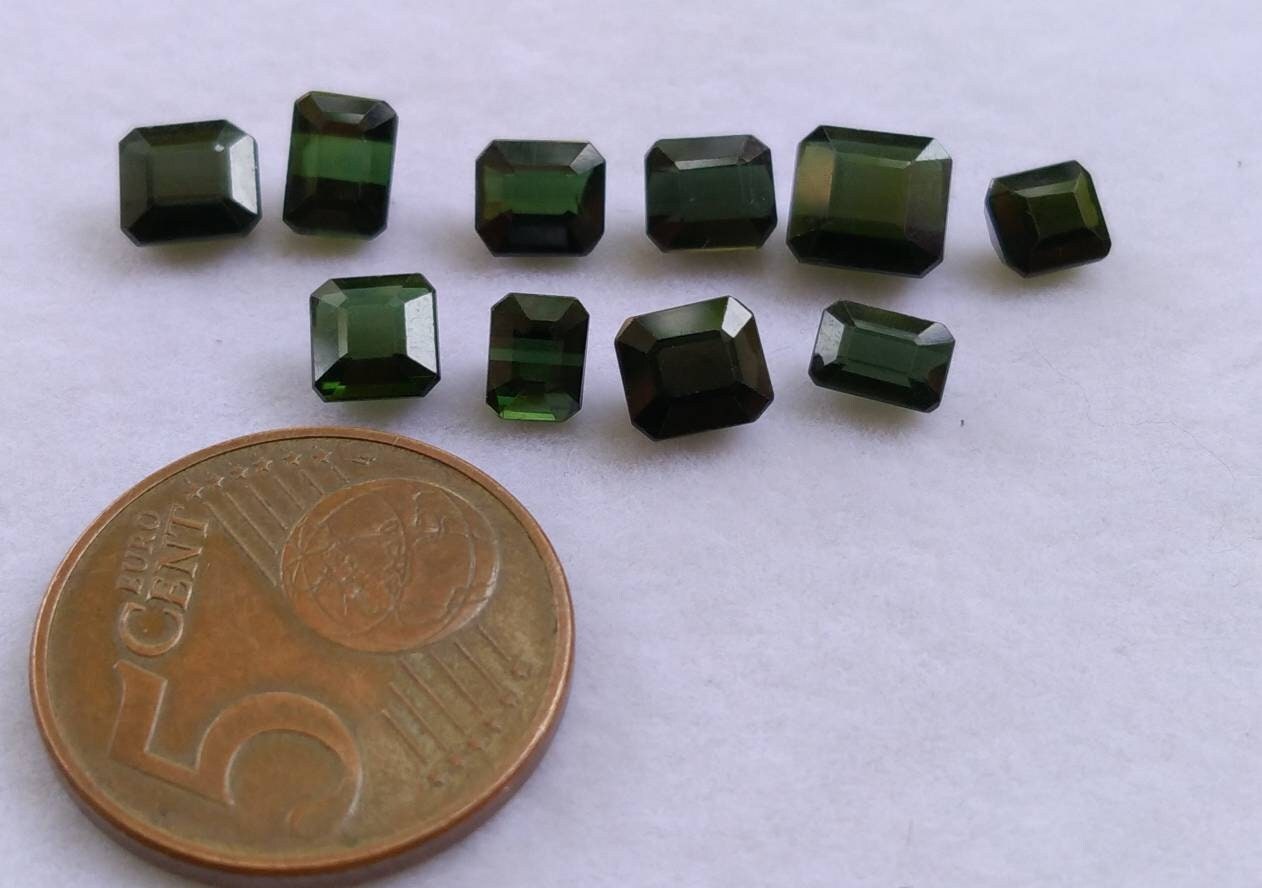 ARSAA GEMS AND MINERALSNatural fine quality beautiful 11 carats dark green color small lot of faceted radiant shapes tourmaline gems - Premium  from ARSAA GEMS AND MINERALS - Just $55.00! Shop now at ARSAA GEMS AND MINERALS