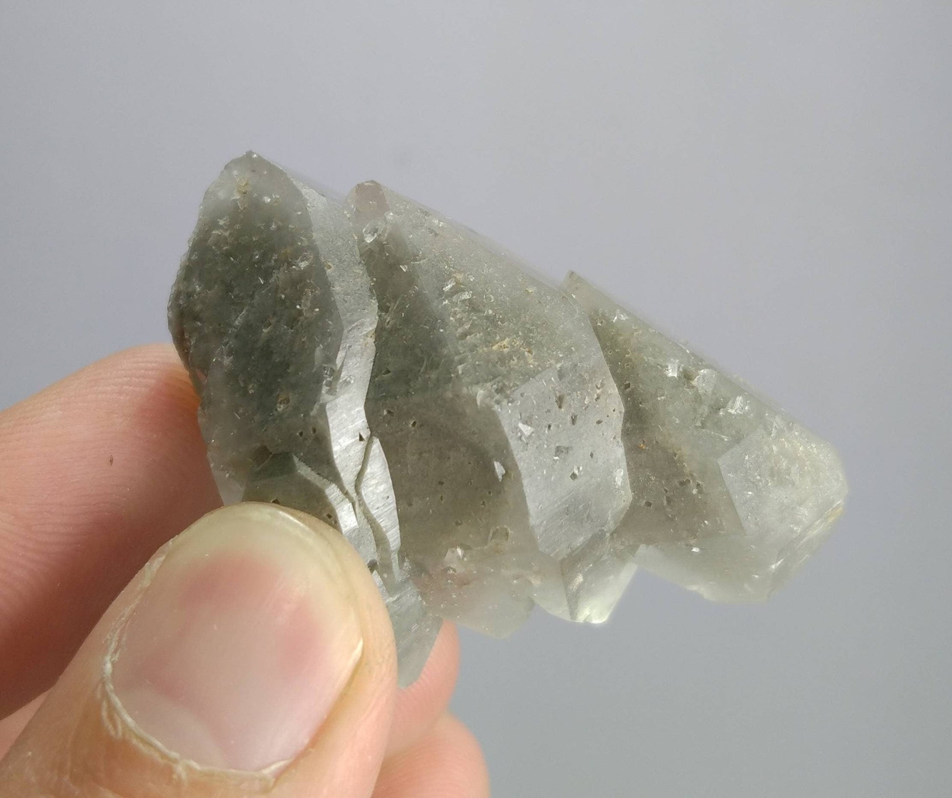 ARSAA GEMS AND MINERALSNatural top quality 36 grams Rare grey color with lodolite inclusions Quartz parellel grown cluster - Premium  from ARSAA GEMS AND MINERALS - Just $36.00! Shop now at ARSAA GEMS AND MINERALS