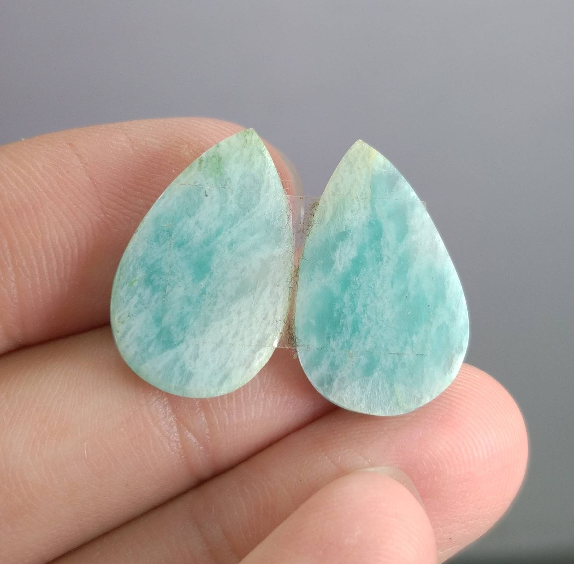 ARSAA GEMS AND MINERALSNatural top quality beautiful 15 carats pair of pear shape rose cut Faceted amazonite Cabochons - Premium  from ARSAA GEMS AND MINERALS - Just $15.00! Shop now at ARSAA GEMS AND MINERALS