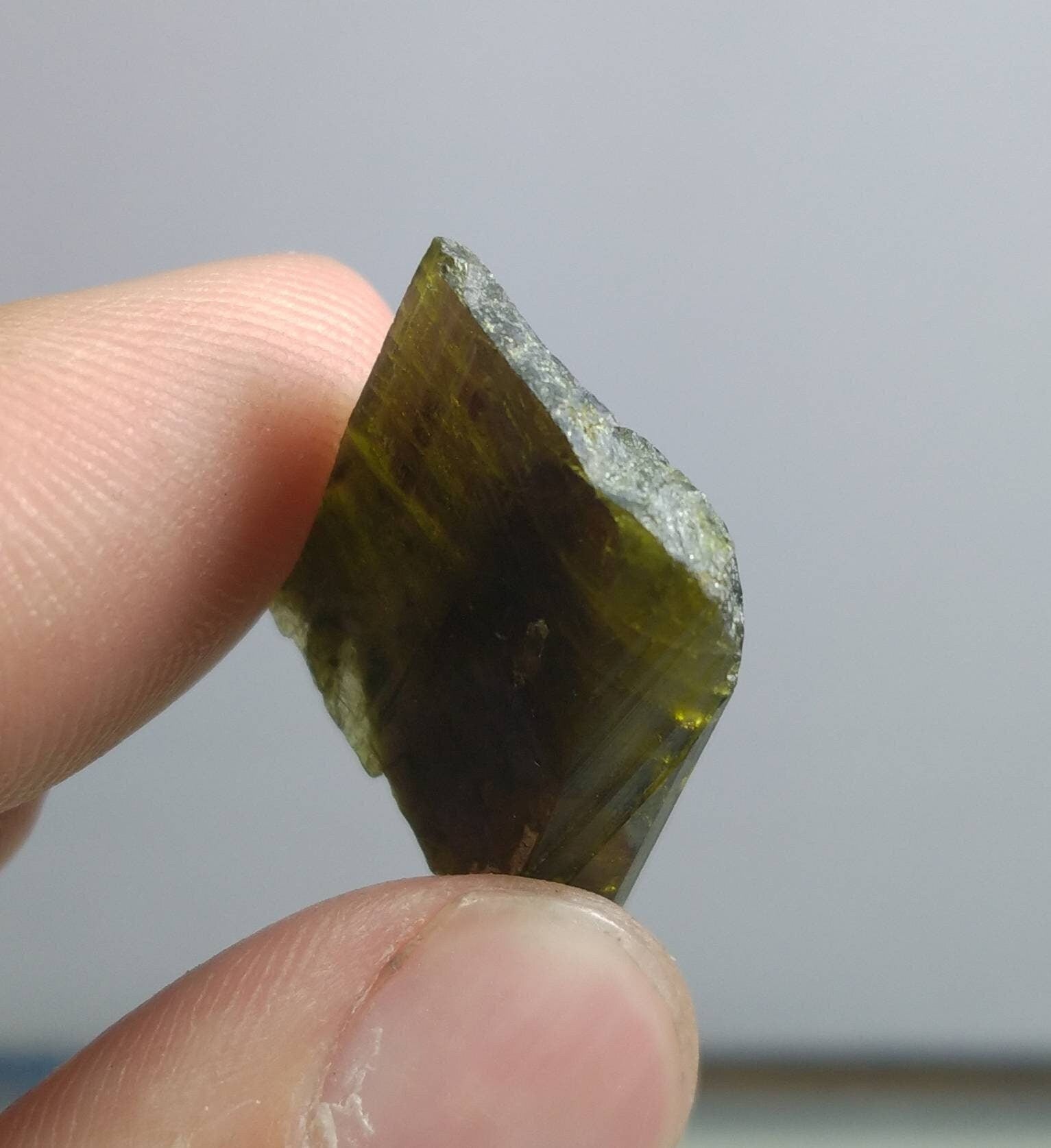 ARSAA GEMS AND MINERALSNatural clear aesthetic 3.8 gram Beautiful perfectly terminated etched pleochroic epidote crystal - Premium  from ARSAA GEMS AND MINERALS - Just $25.00! Shop now at ARSAA GEMS AND MINERALS