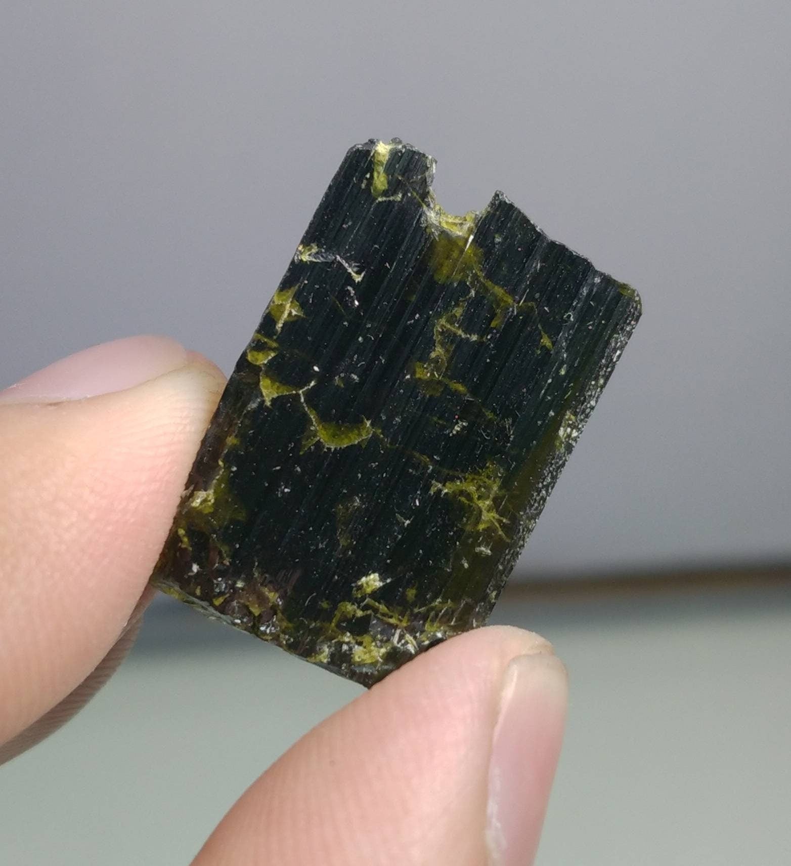 ARSAA GEMS AND MINERALSNatural clear aesthetic 7 gram Beautiful perfectly terminated etched pleochroic epidote crystal - Premium  from ARSAA GEMS AND MINERALS - Just $25.00! Shop now at ARSAA GEMS AND MINERALS