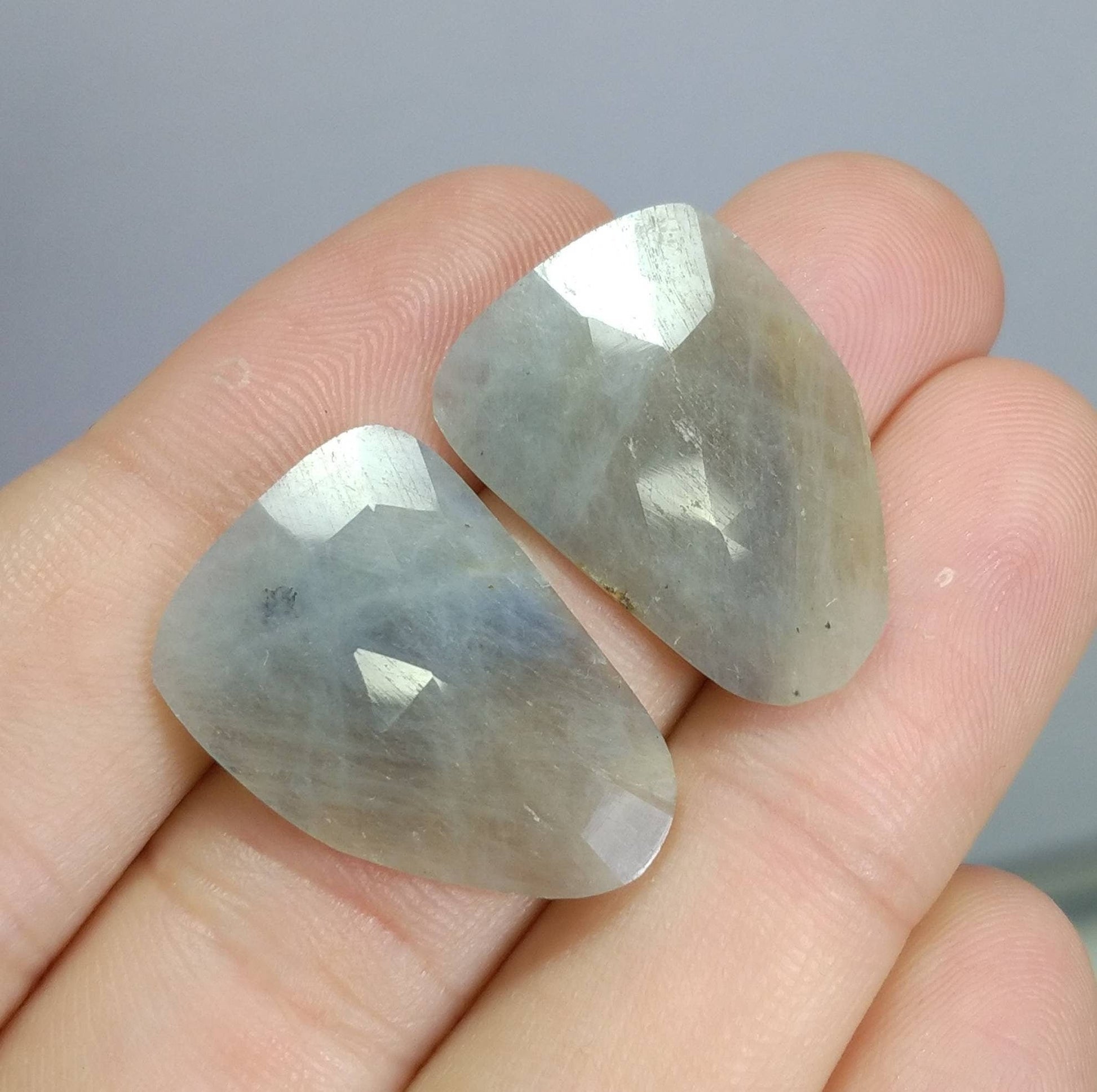ARSAA GEMS AND MINERALSNatural fine quality aesthetic 24 carats rose cut Faceted pair of sapphire cabochons - Premium  from ARSAA GEMS AND MINERALS - Just $24.00! Shop now at ARSAA GEMS AND MINERALS