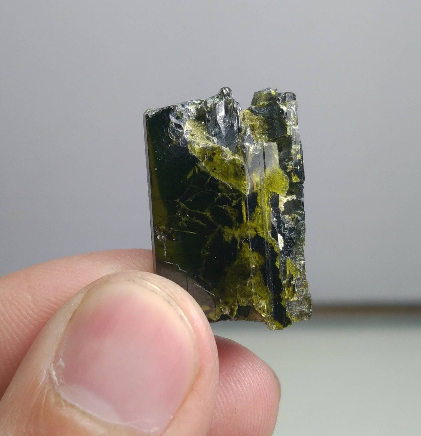 ARSAA GEMS AND MINERALSNatural clear aesthetic 7 gram Beautiful perfectly terminated etched pleochroic epidote crystal - Premium  from ARSAA GEMS AND MINERALS - Just $25.00! Shop now at ARSAA GEMS AND MINERALS