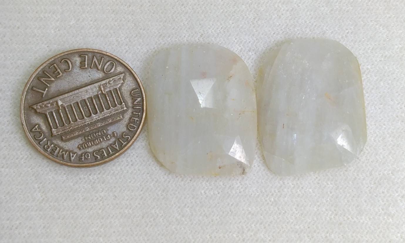 ARSAA GEMS AND MINERALSNatural fine quality aesthetic 33.5 carats rose cut Faceted pair of sapphire cabochons - Premium  from ARSAA GEMS AND MINERALS - Just $30.00! Shop now at ARSAA GEMS AND MINERALS