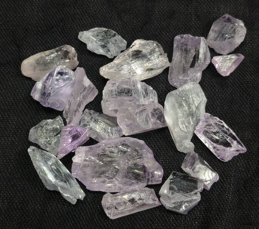 ARSAA GEMS AND MINERALSNatural fine quality beautiful 42.5 grams clear facet rough cutting grade small lot of kunzite crystals - Premium  from ARSAA GEMS AND MINERALS - Just $70.00! Shop now at ARSAA GEMS AND MINERALS
