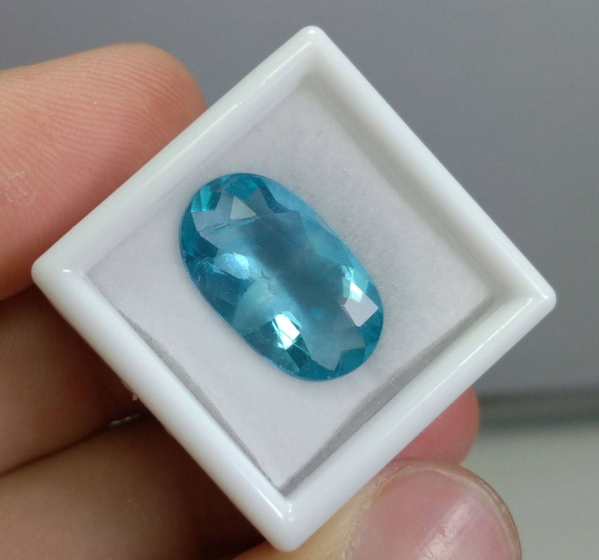 ARSAA GEMS AND MINERALSNatural fine quality beautiful 9.5 carats aesthetic deep blue faceted oval cut shape fluorite gem - Premium  from ARSAA GEMS AND MINERALS - Just $19.00! Shop now at ARSAA GEMS AND MINERALS