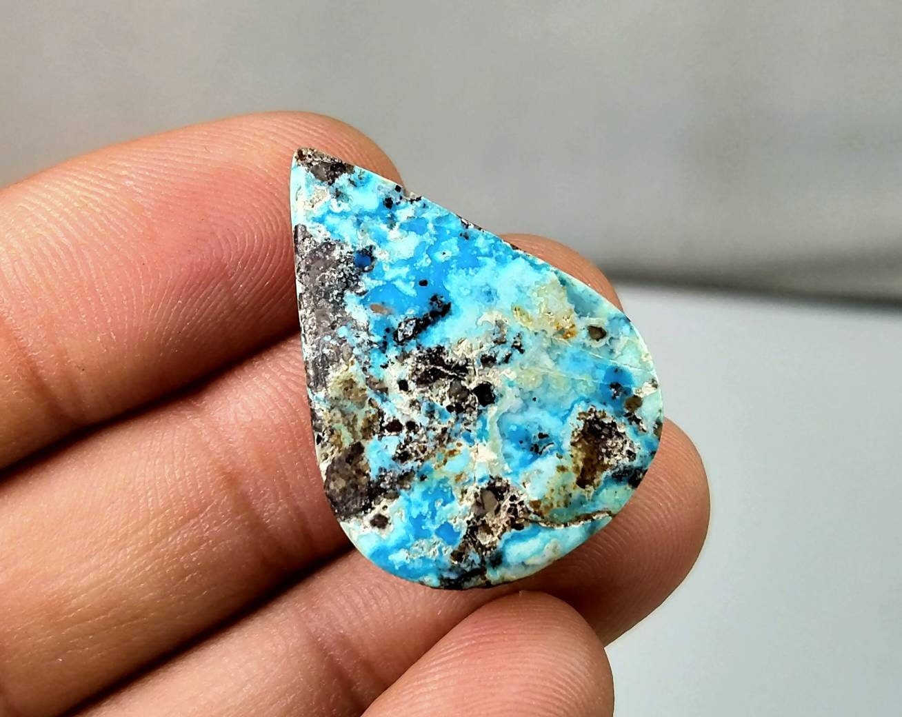 ARSAA GEMS AND MINERALSNatural good quality 26 carats beautiful pear shape turquoise cabochon - Premium  from ARSAA GEMS AND MINERALS - Just $20.00! Shop now at ARSAA GEMS AND MINERALS