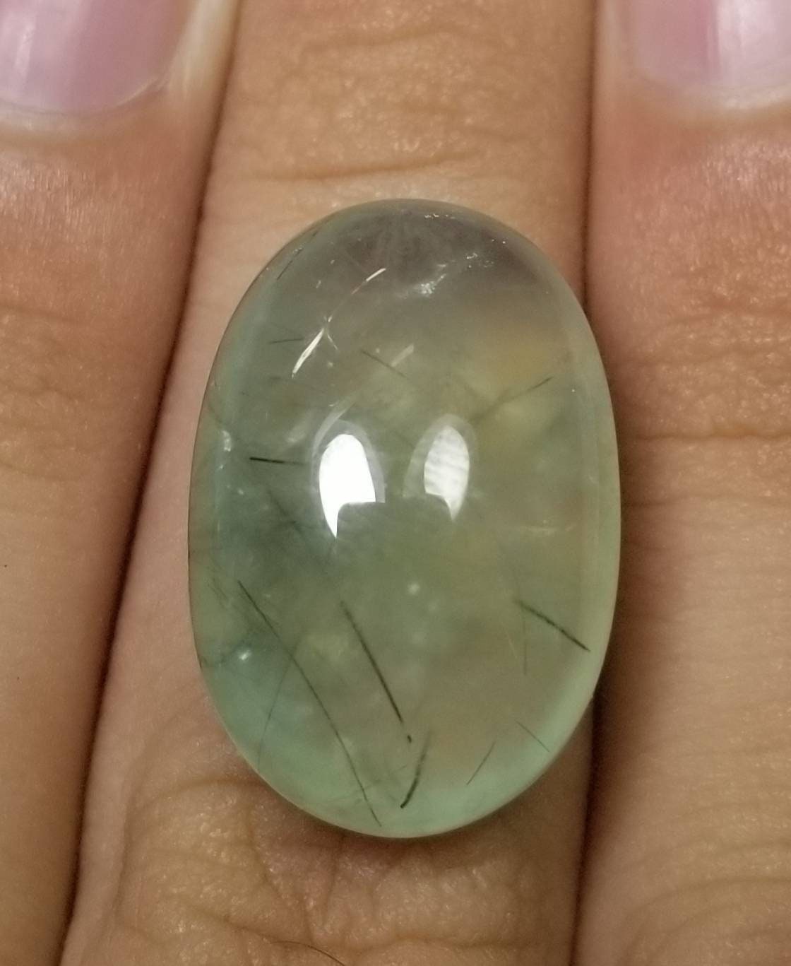 ARSAA GEMS AND MINERALSPrehnite with epidote Cabochon - Premium  from ARSAA GEMS AND MINERALS - Just $12.00! Shop now at ARSAA GEMS AND MINERALS