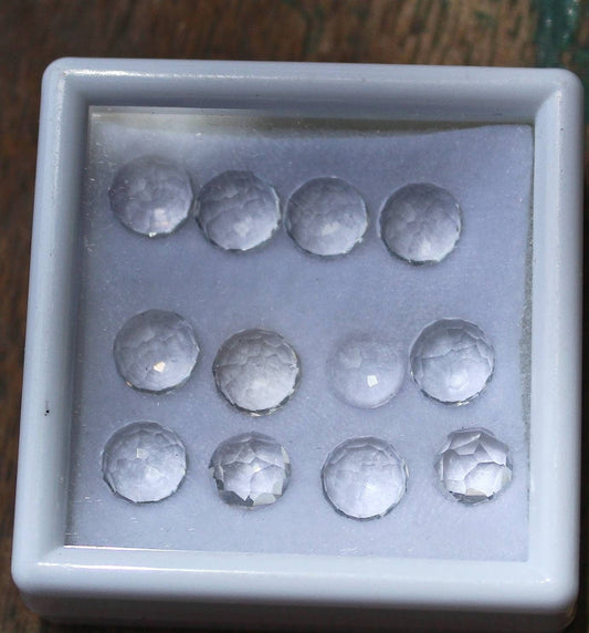 ARSAA GEMS AND MINERALSNatural fine quality beautiful 12.5 carats clear small sized rose cut Faceted round shapes calibrated quartz cabochons - Premium  from ARSAA GEMS AND MINERALS - Just $20.00! Shop now at ARSAA GEMS AND MINERALS