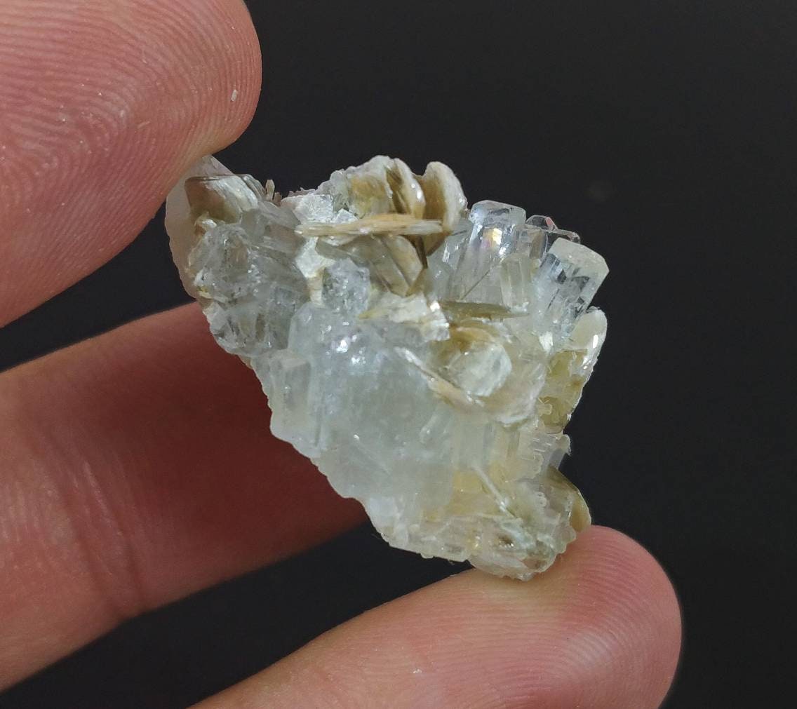 ARSAA GEMS AND MINERALSNatural light blue transparent aquamarine cluster with moscovite from Skardu GilgitBaltistan Pakistan, weight 9.5 grams - Premium  from ARSAA GEMS AND MINERALS - Just $25.00! Shop now at ARSAA GEMS AND MINERALS