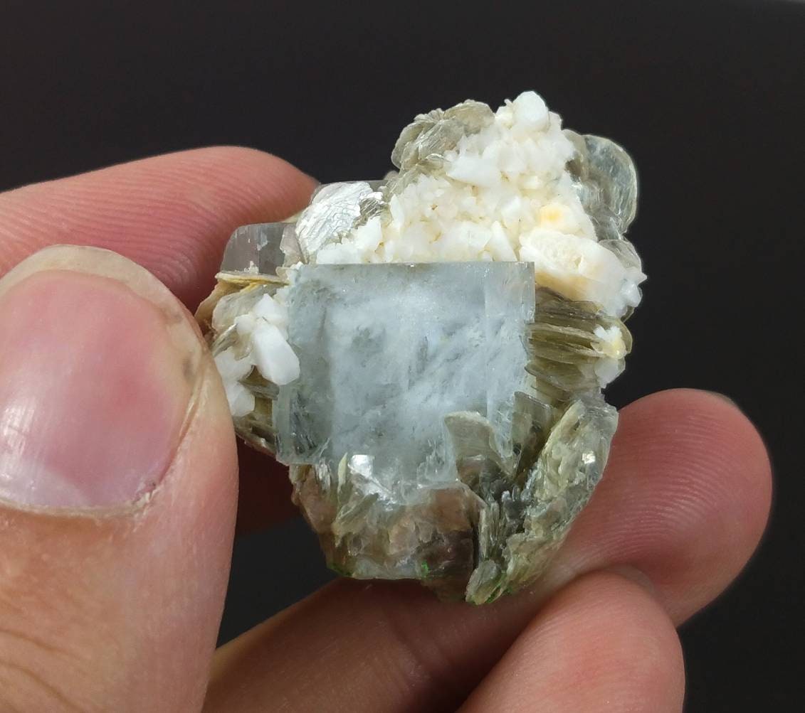 ARSAA GEMS AND MINERALSNatural light blue transparent aquamarine cluster with moscovite from Skardu GilgitBaltistan Pakistan, weight 19.2 grams - Premium  from ARSAA GEMS AND MINERALS - Just $50.00! Shop now at ARSAA GEMS AND MINERALS