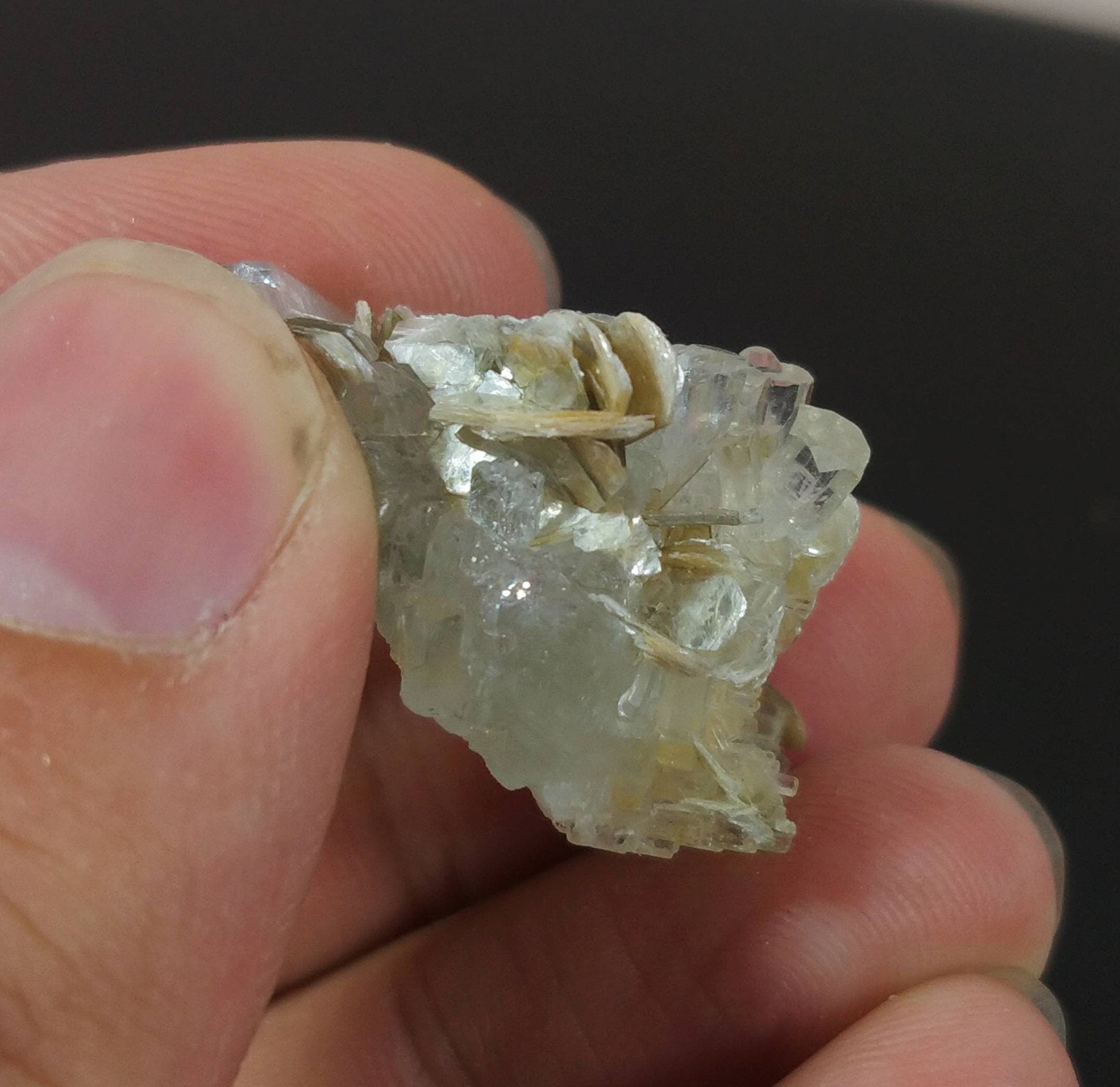 ARSAA GEMS AND MINERALSNatural light blue transparent aquamarine cluster with moscovite from Skardu GilgitBaltistan Pakistan, weight 9.5 grams - Premium  from ARSAA GEMS AND MINERALS - Just $25.00! Shop now at ARSAA GEMS AND MINERALS