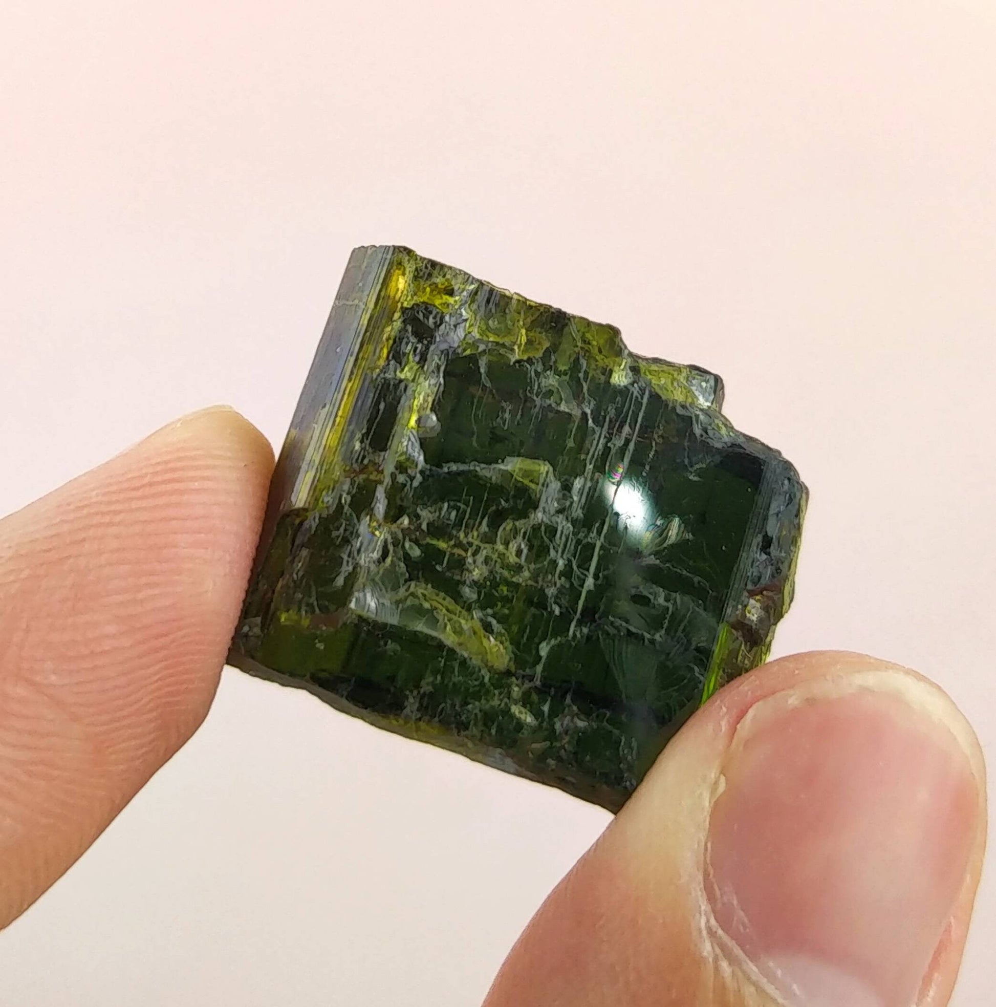 ARSAA GEMS AND MINERALSNatural fine quality beautiful 11.3 gram terminated green and yellow dichroic epidote crystal with wonderful structure from Mohmand Agency - Premium  from ARSAA GEMS AND MINERALS - Just $40.00! Shop now at ARSAA GEMS AND MINERALS