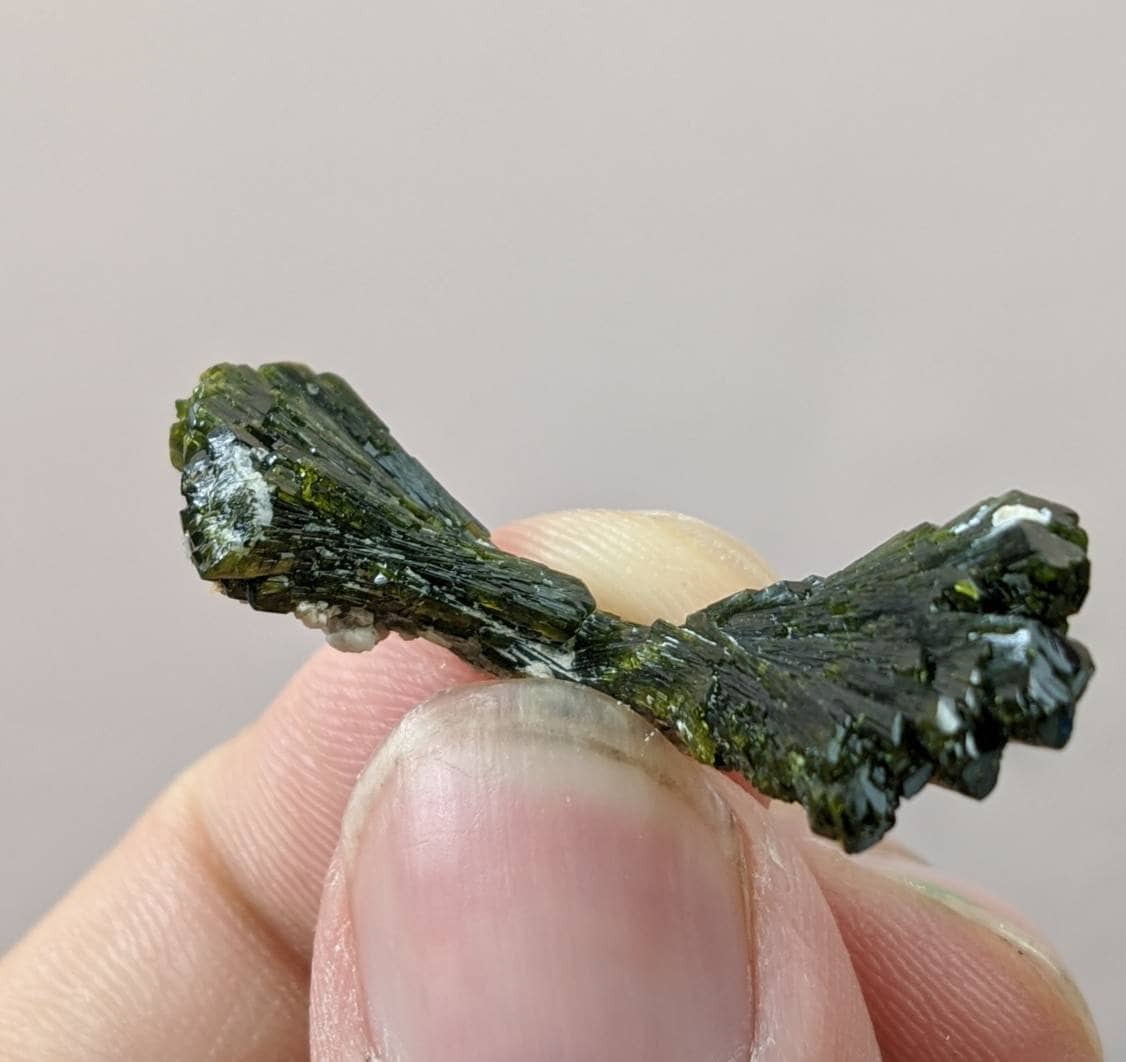 ARSAA GEMS AND MINERALSNatural aesthetic bowtie Epidote terminated crystal from Pakistan, weight: 3 grams - Premium  from ARSAA GEMS AND MINERALS - Just $15.00! Shop now at ARSAA GEMS AND MINERALS