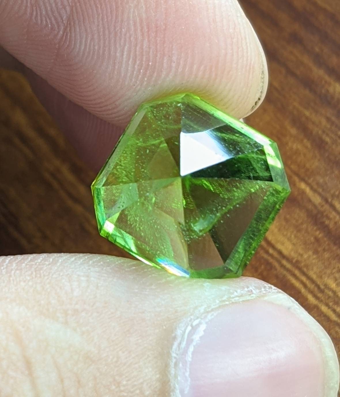 ARSAA GEMS AND MINERALSNatural top quality beautiful 14.5 carats eye nice clarity faceted radiant shape green peridot gem - Premium  from ARSAA GEMS AND MINERALS - Just $240.00! Shop now at ARSAA GEMS AND MINERALS