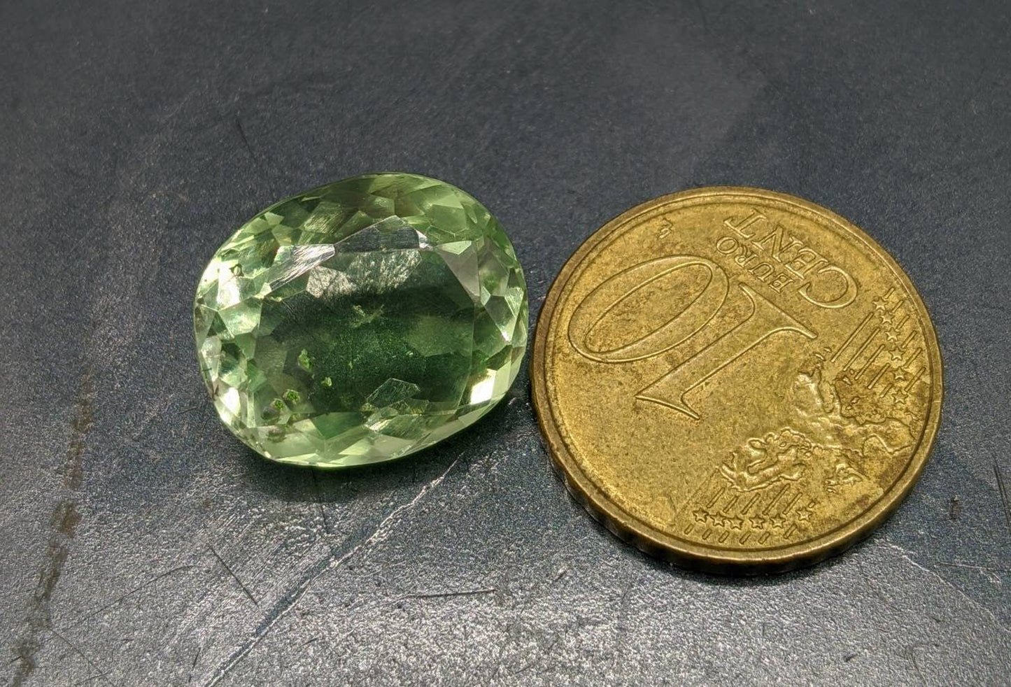 ARSAA GEMS AND MINERALSNatural aesthetic Beautiful 14 carats green fluorite faceted oval shape gem - Premium  from ARSAA GEMS AND MINERALS - Just $28.00! Shop now at ARSAA GEMS AND MINERALS