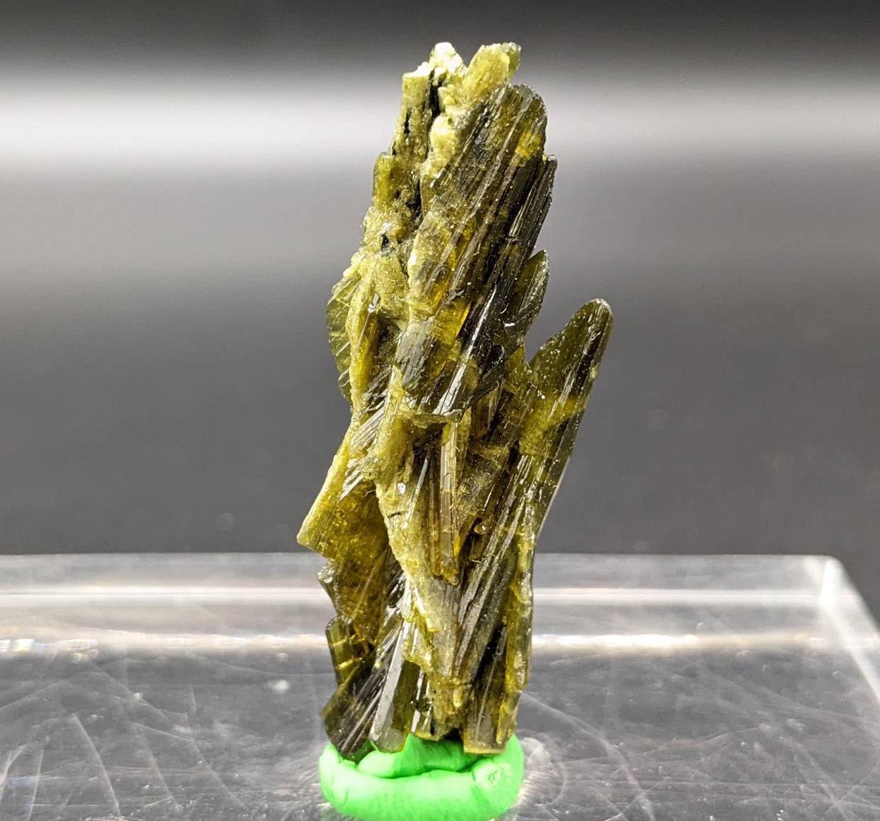 ARSAA GEMS AND MINERALSNatural aesthetic 8.2 grams Beautiful vertical green epidote crystal from KP Pakistan - Premium  from ARSAA GEMS AND MINERALS - Just $20.00! Shop now at ARSAA GEMS AND MINERALS