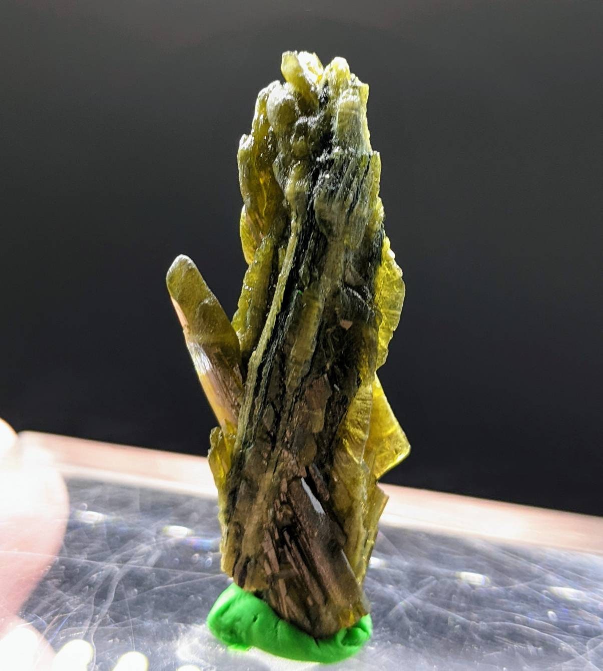 ARSAA GEMS AND MINERALSNatural aesthetic 8.2 grams Beautiful vertical green epidote crystal from KP Pakistan - Premium  from ARSAA GEMS AND MINERALS - Just $20.00! Shop now at ARSAA GEMS AND MINERALS